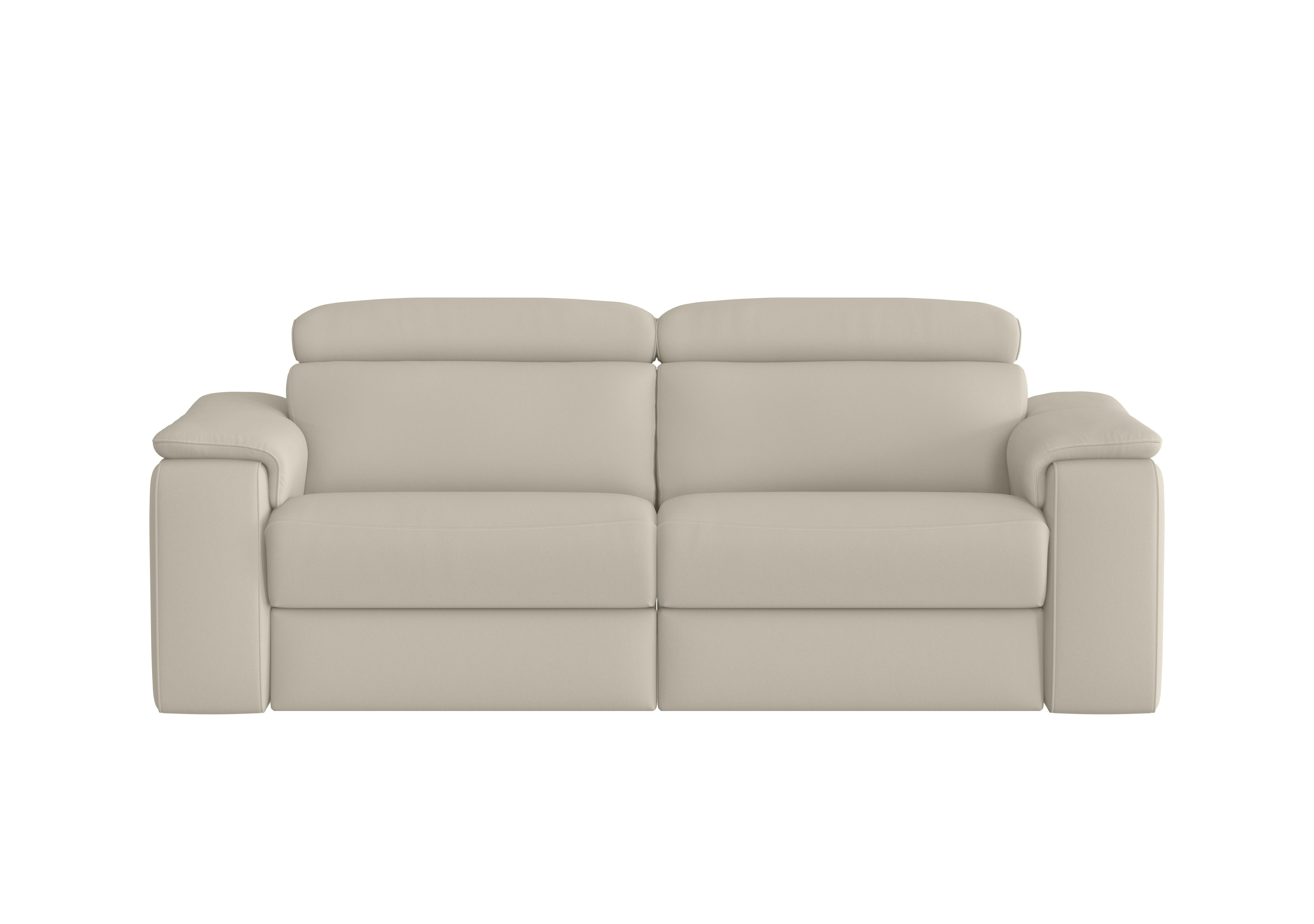 Davide 3 Seater Leather Sofa in Torello 371 Ice on Furniture Village