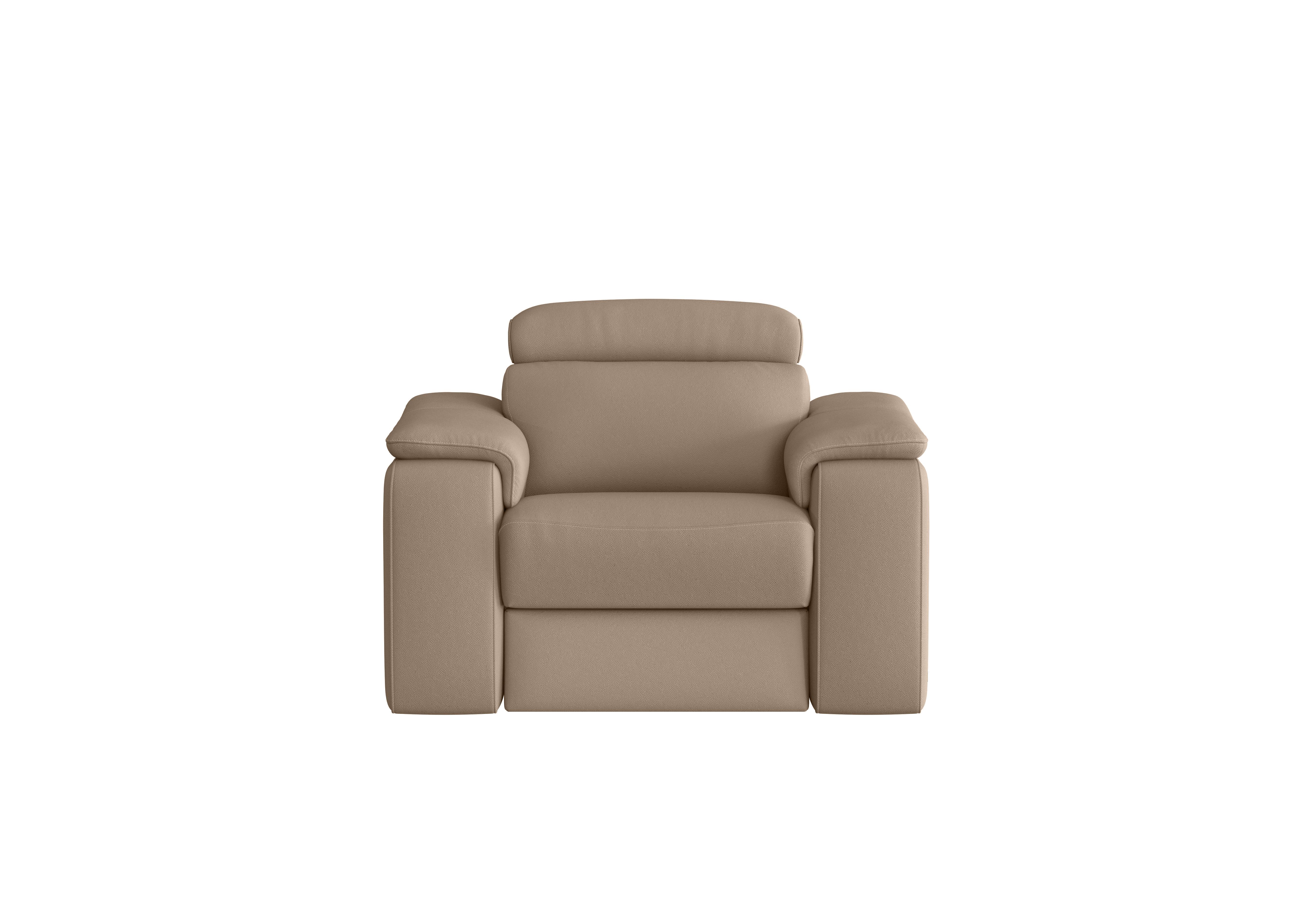 Davide Leather Armchair in 312 Torello Taupe on Furniture Village