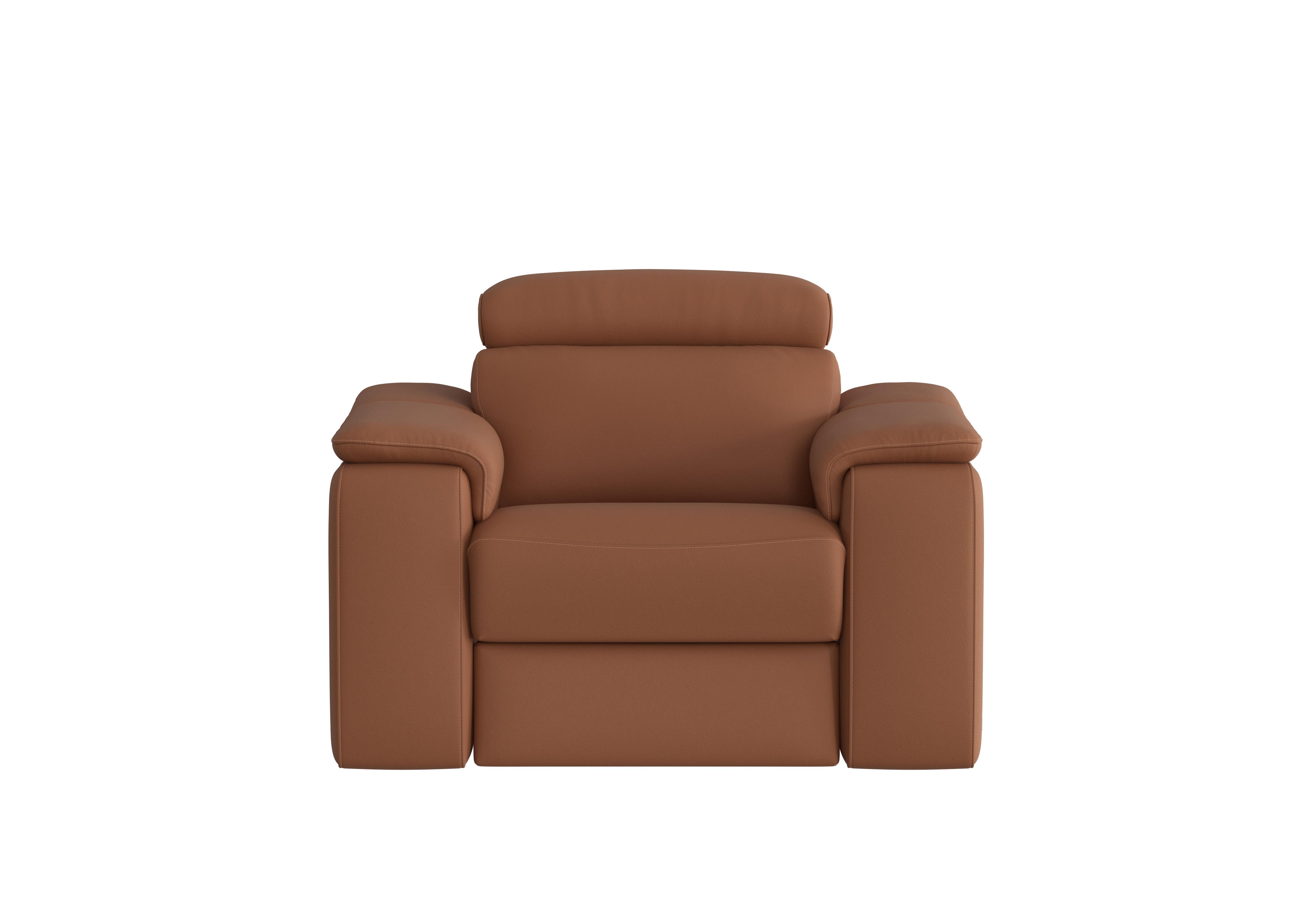 Davide Leather Armchair in 363 Torello Cognac on Furniture Village