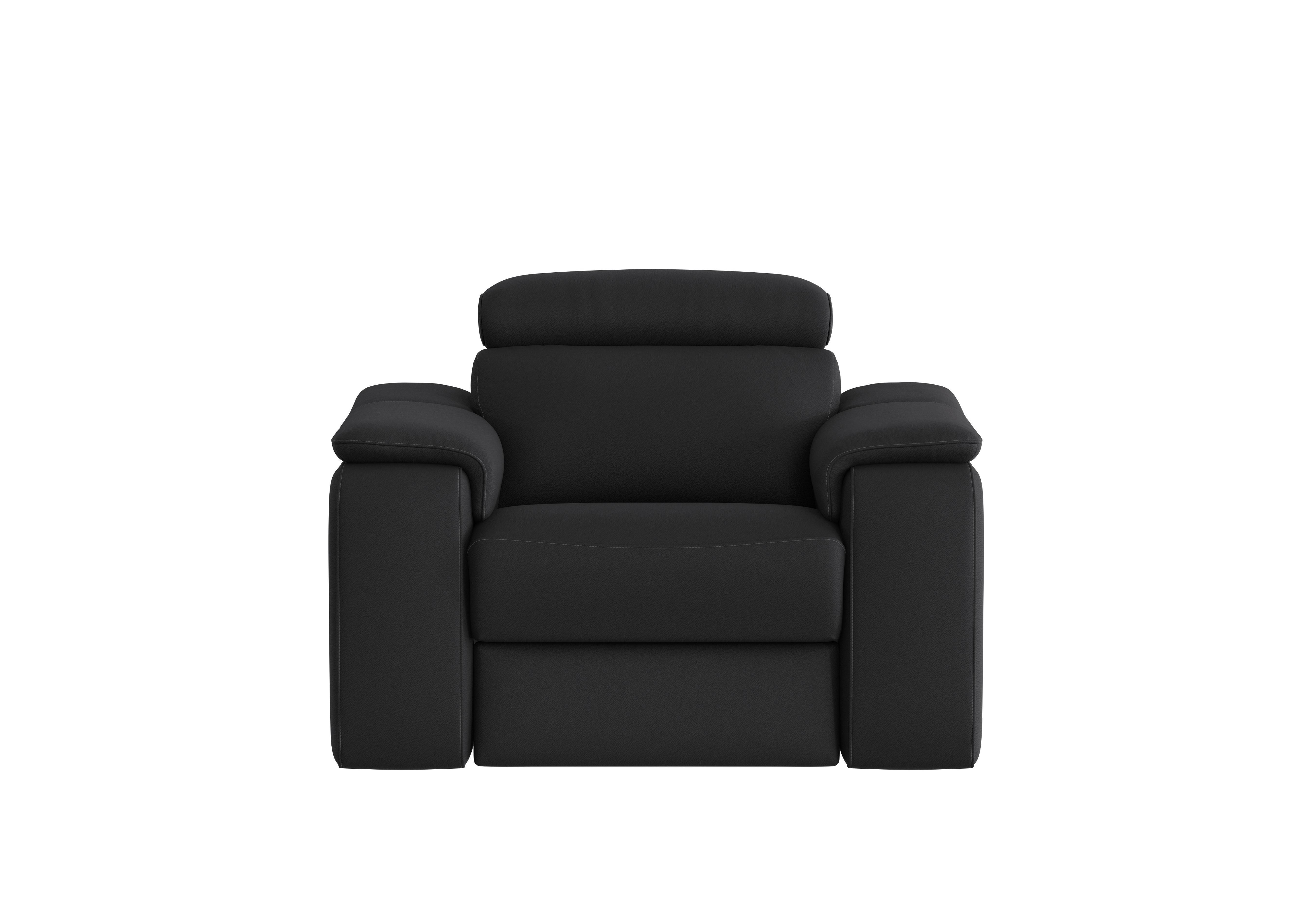 Davide Leather Armchair in 71 Torello Nero on Furniture Village
