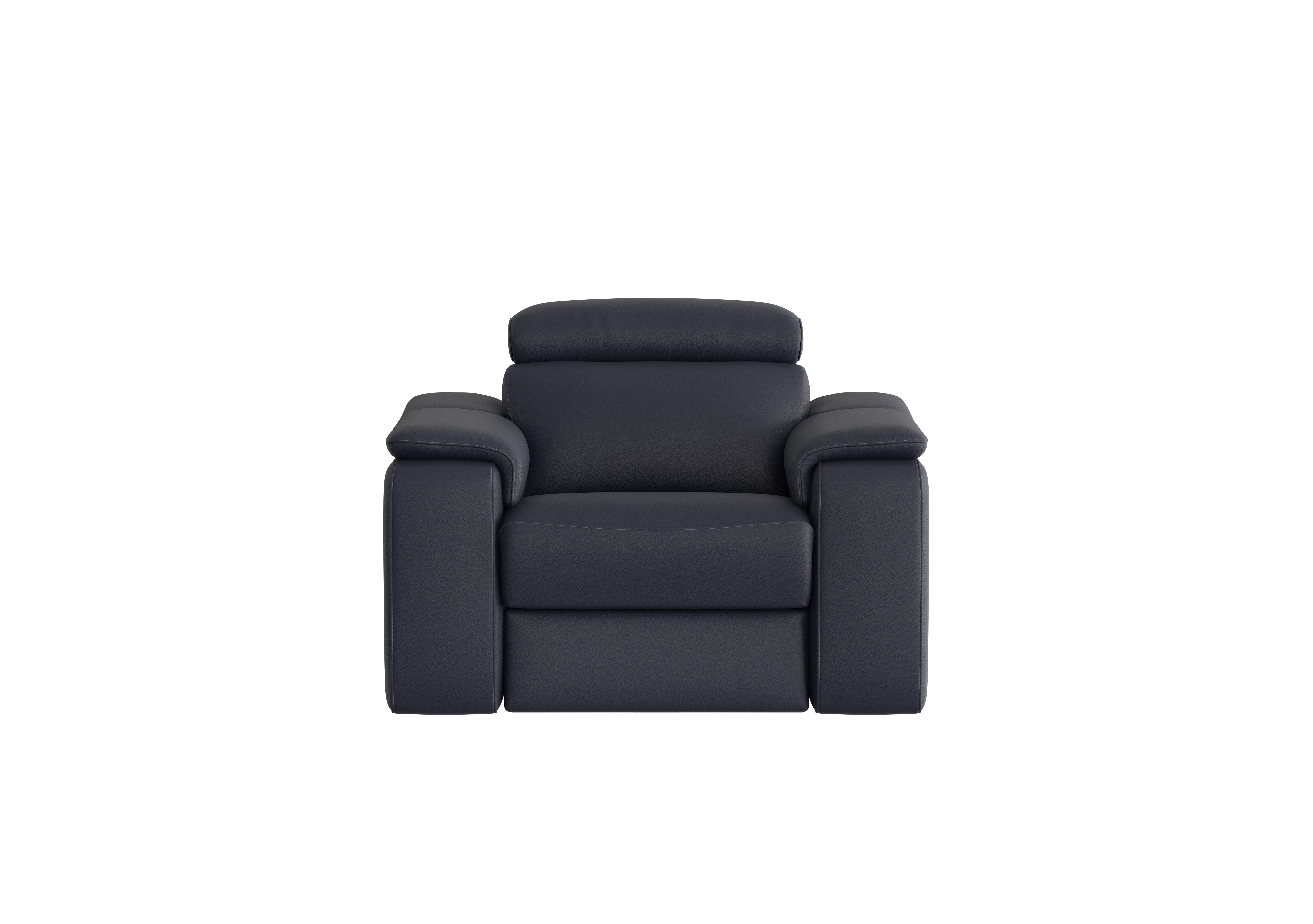 Davide Leather Armchair in 81 Torello Blu on Furniture Village