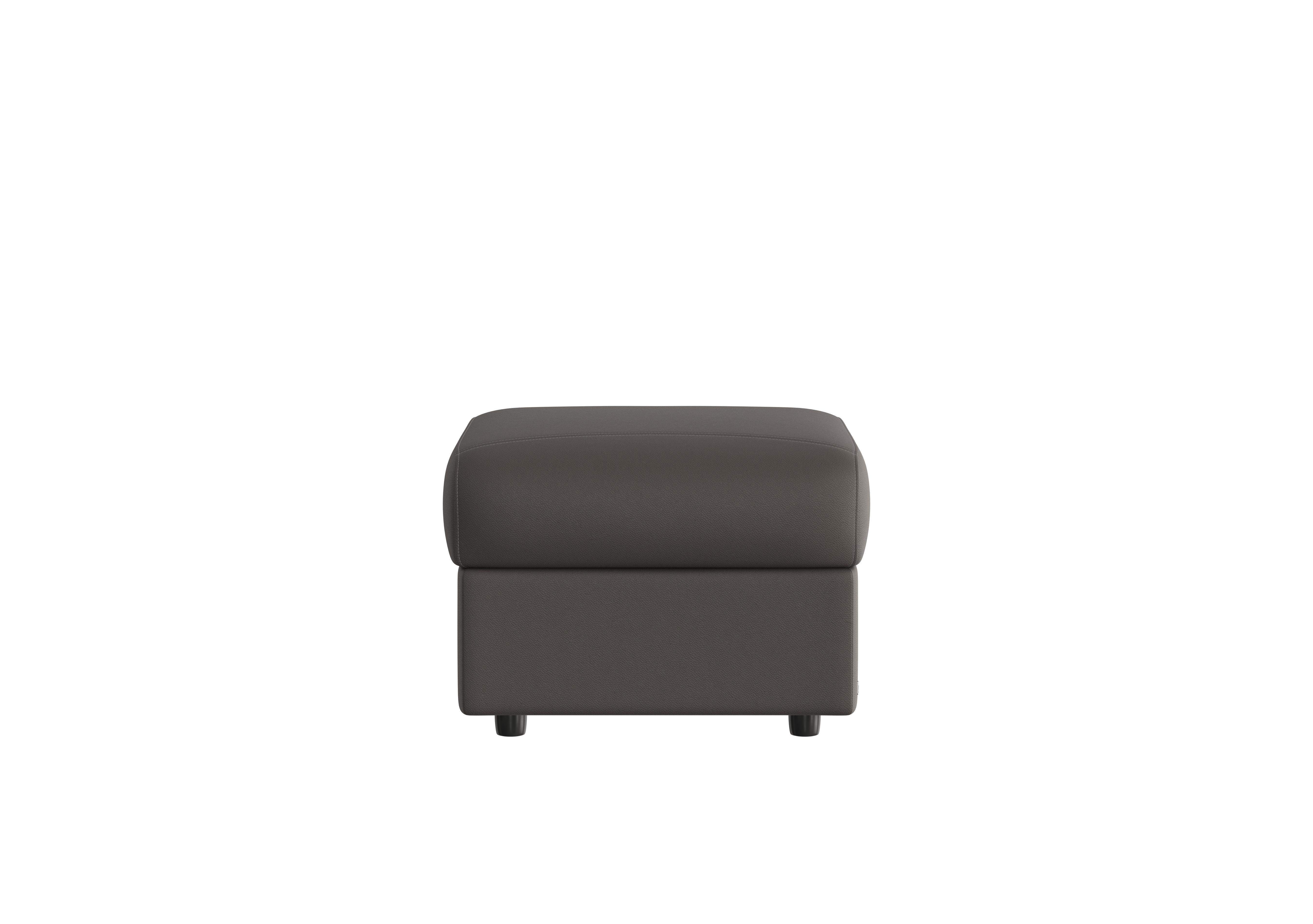 Davide Leather Footstool in 327 Torello Grigio Scuro on Furniture Village