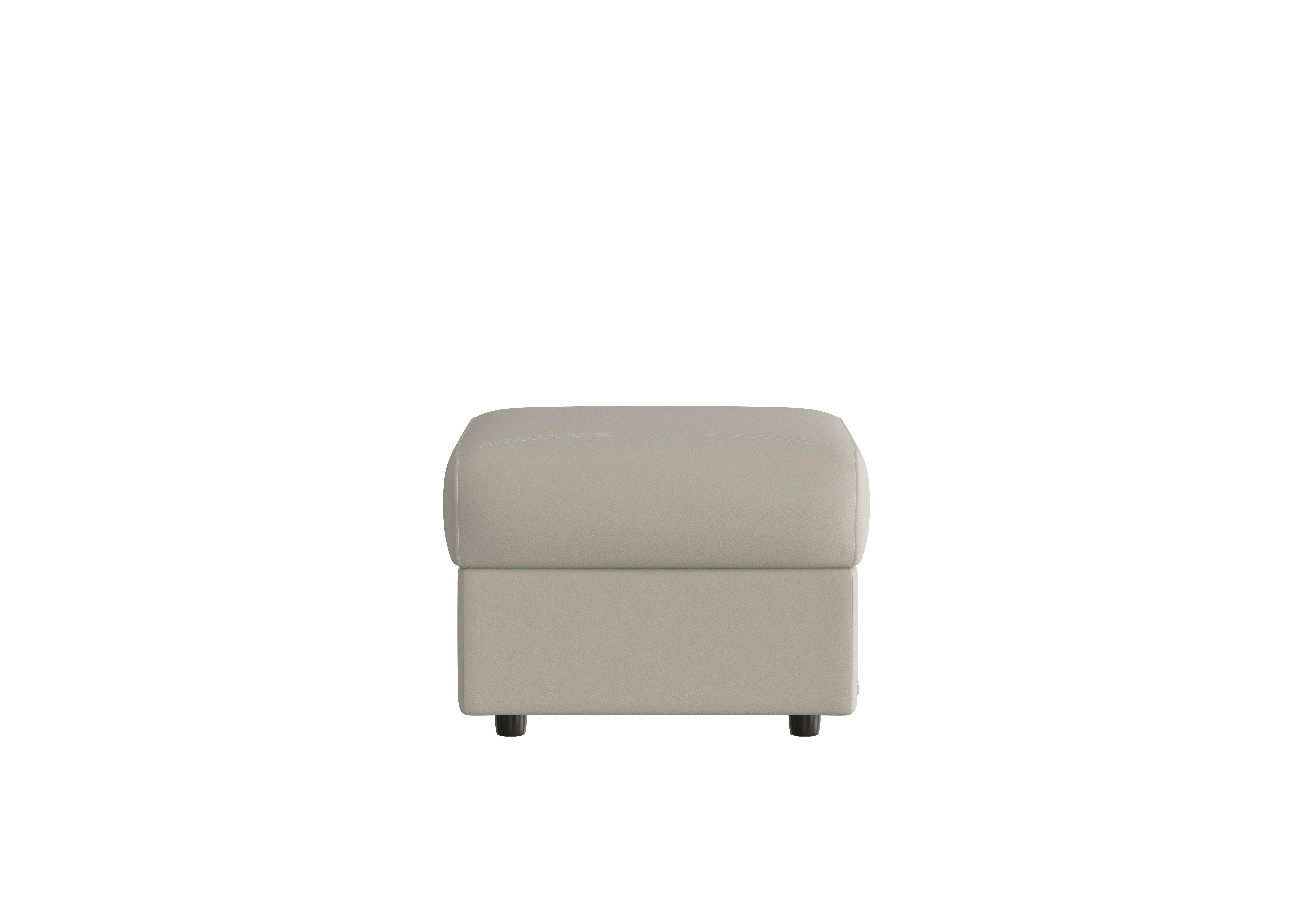 Davide Leather Footstool in 328 Torello Tortora on Furniture Village