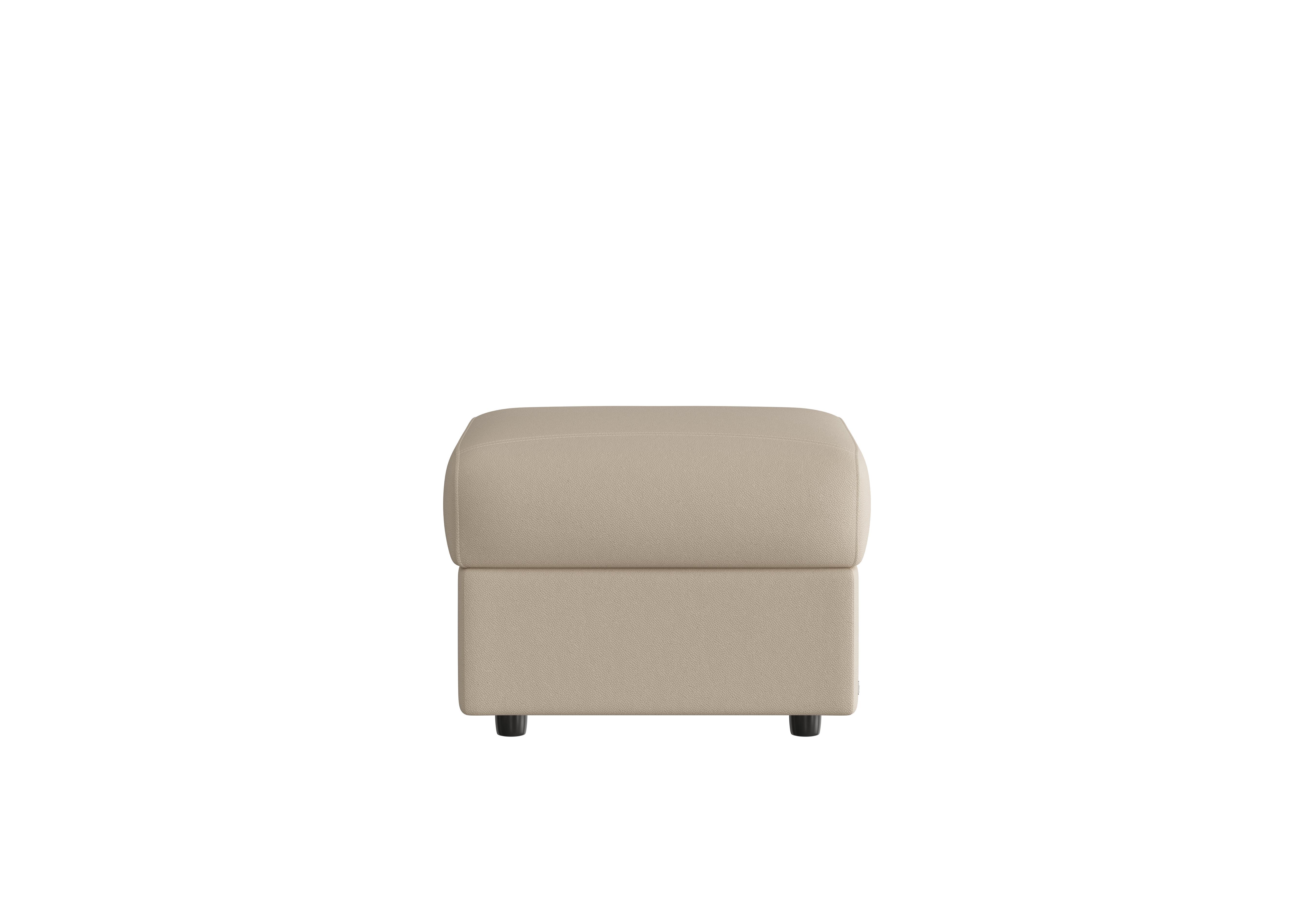 Davide Leather Footstool in 352 Torello Fango on Furniture Village