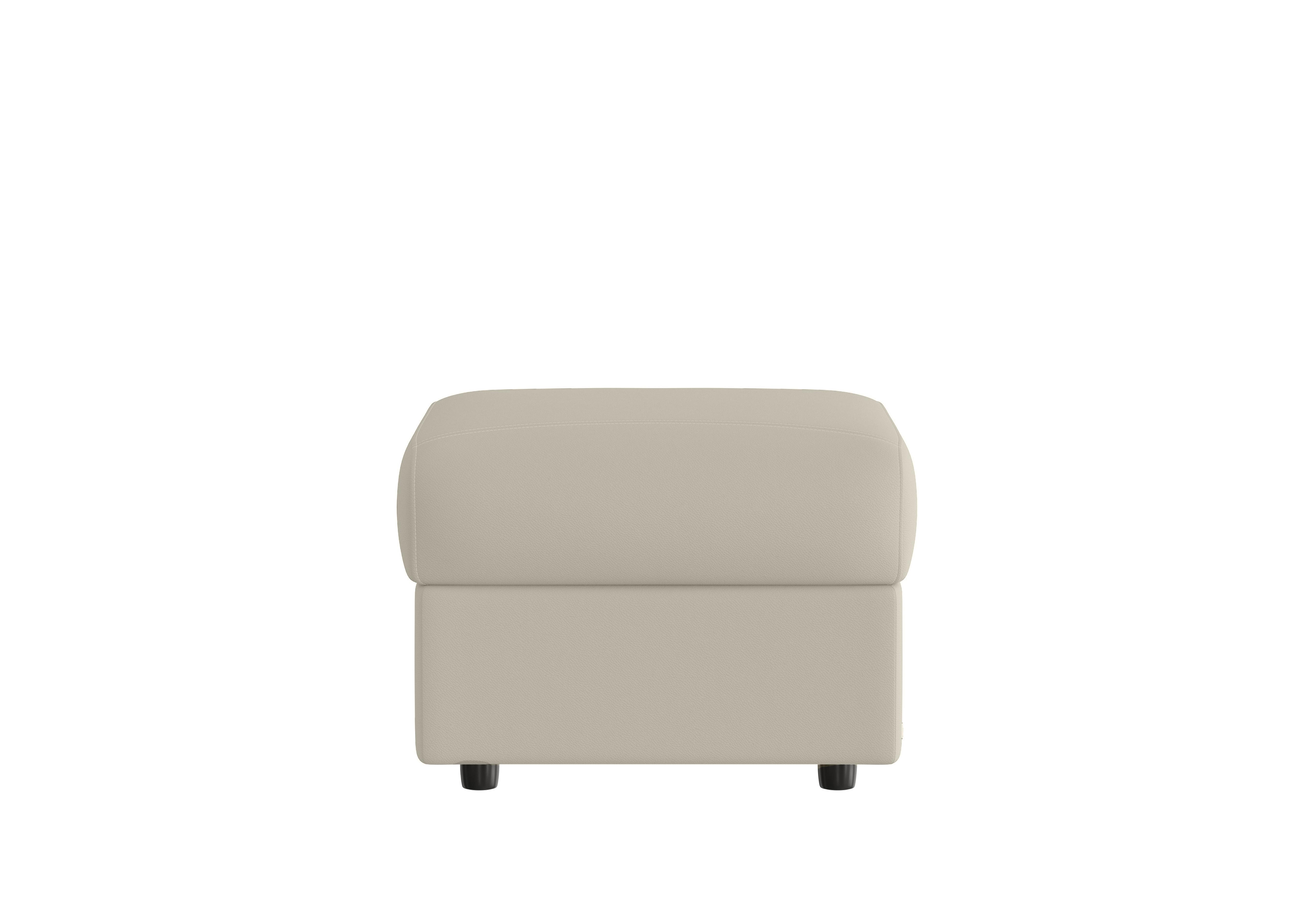 Davide Leather Footstool in Torello 371 Ice on Furniture Village