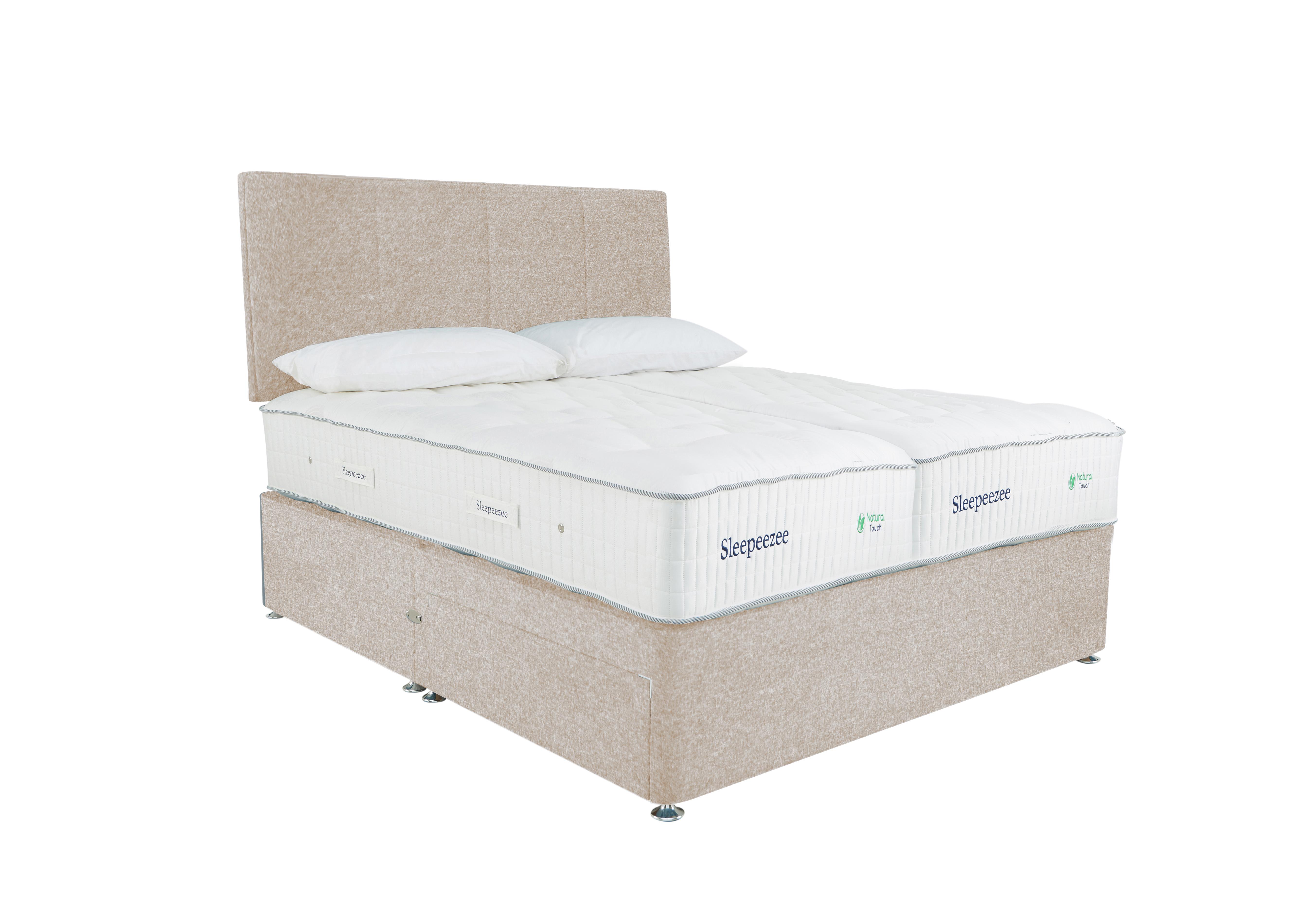 Natural Touch 3000 Zip and Link Divan Set in Tweed 900 Cream on Furniture Village