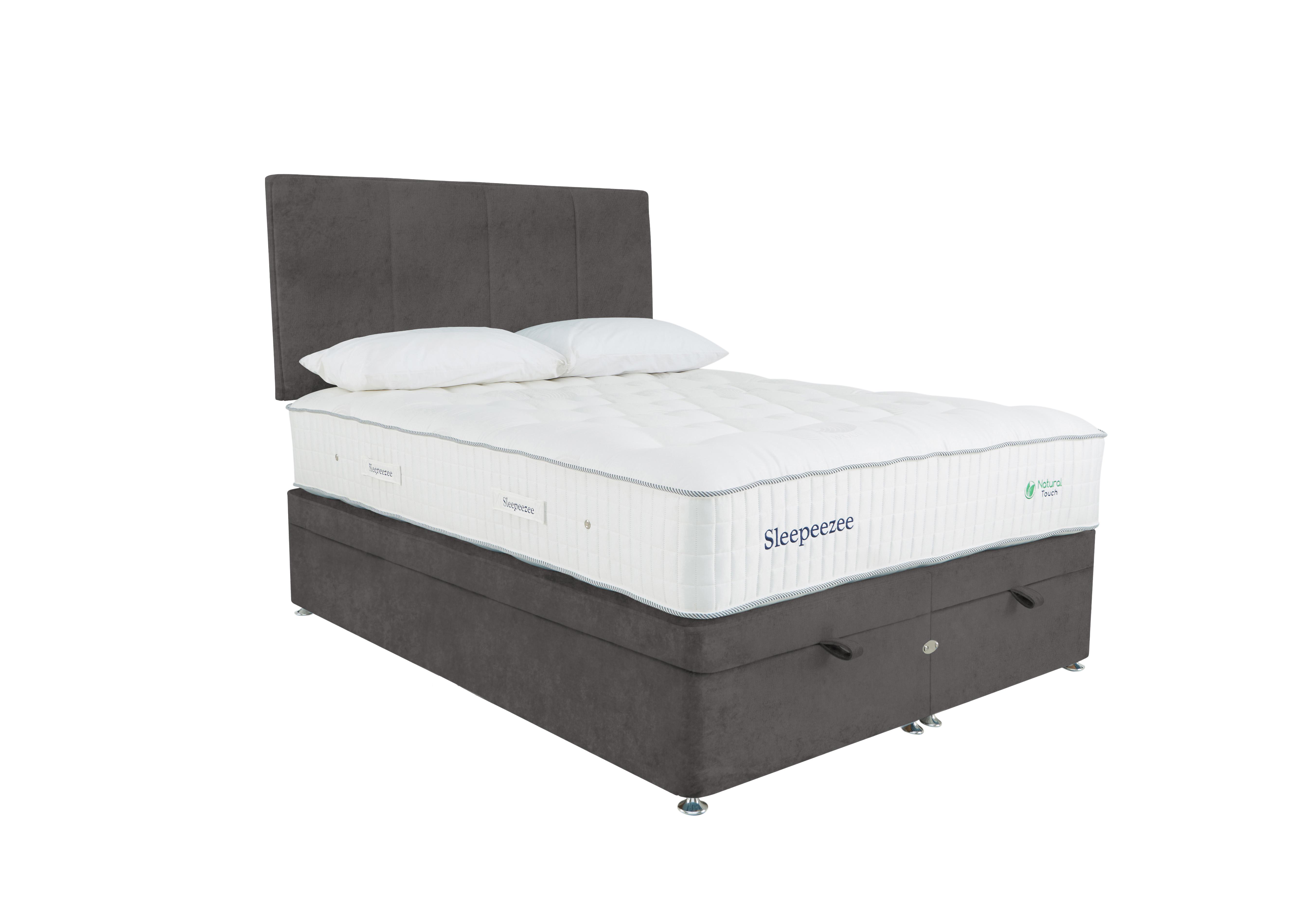 Natural Touch 3000 End Ottoman Divan Set in Plush Dark Grey on Furniture Village