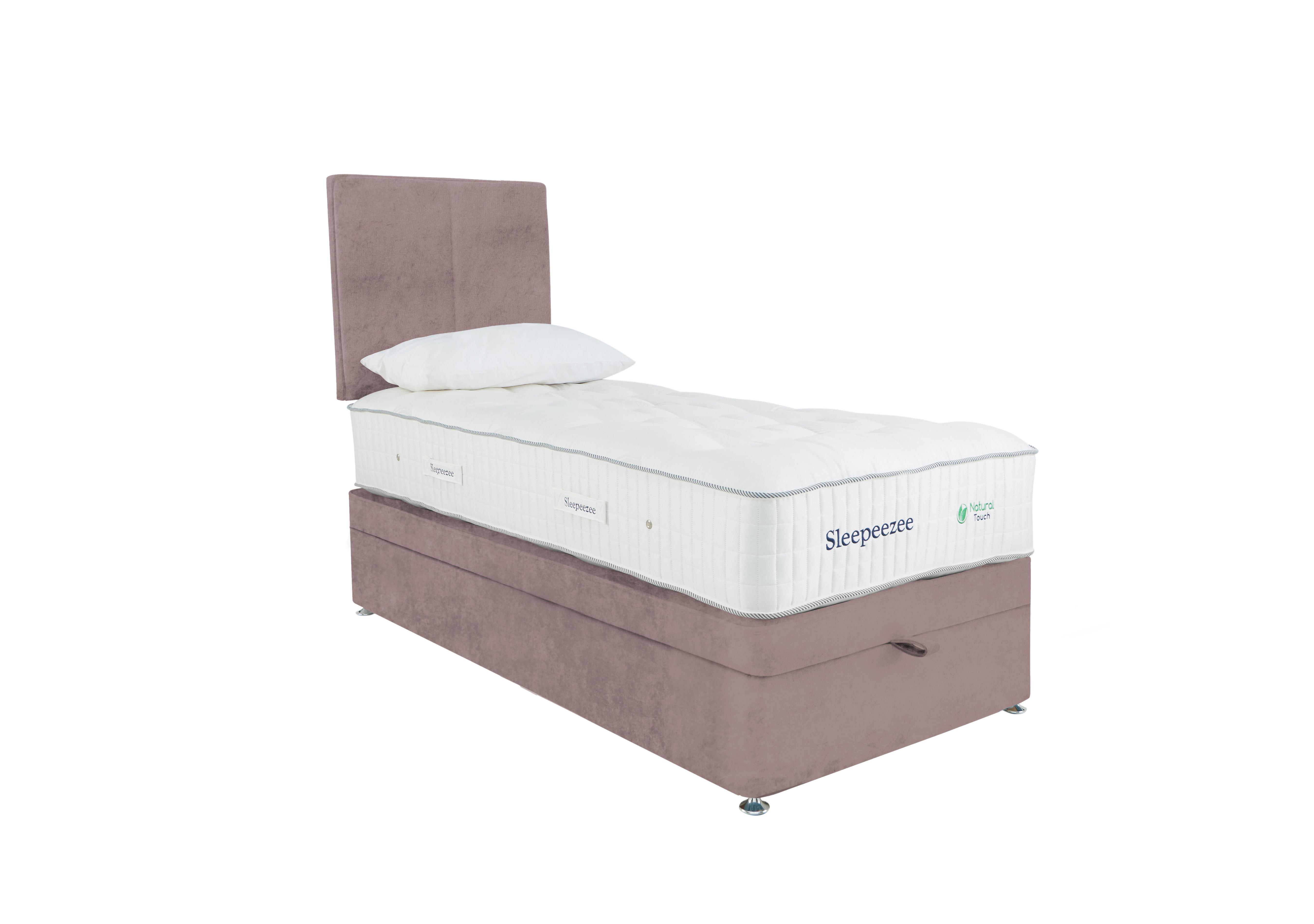 Natural Touch 3000 End Ottoman Divan Set in Plush Light Pink on Furniture Village