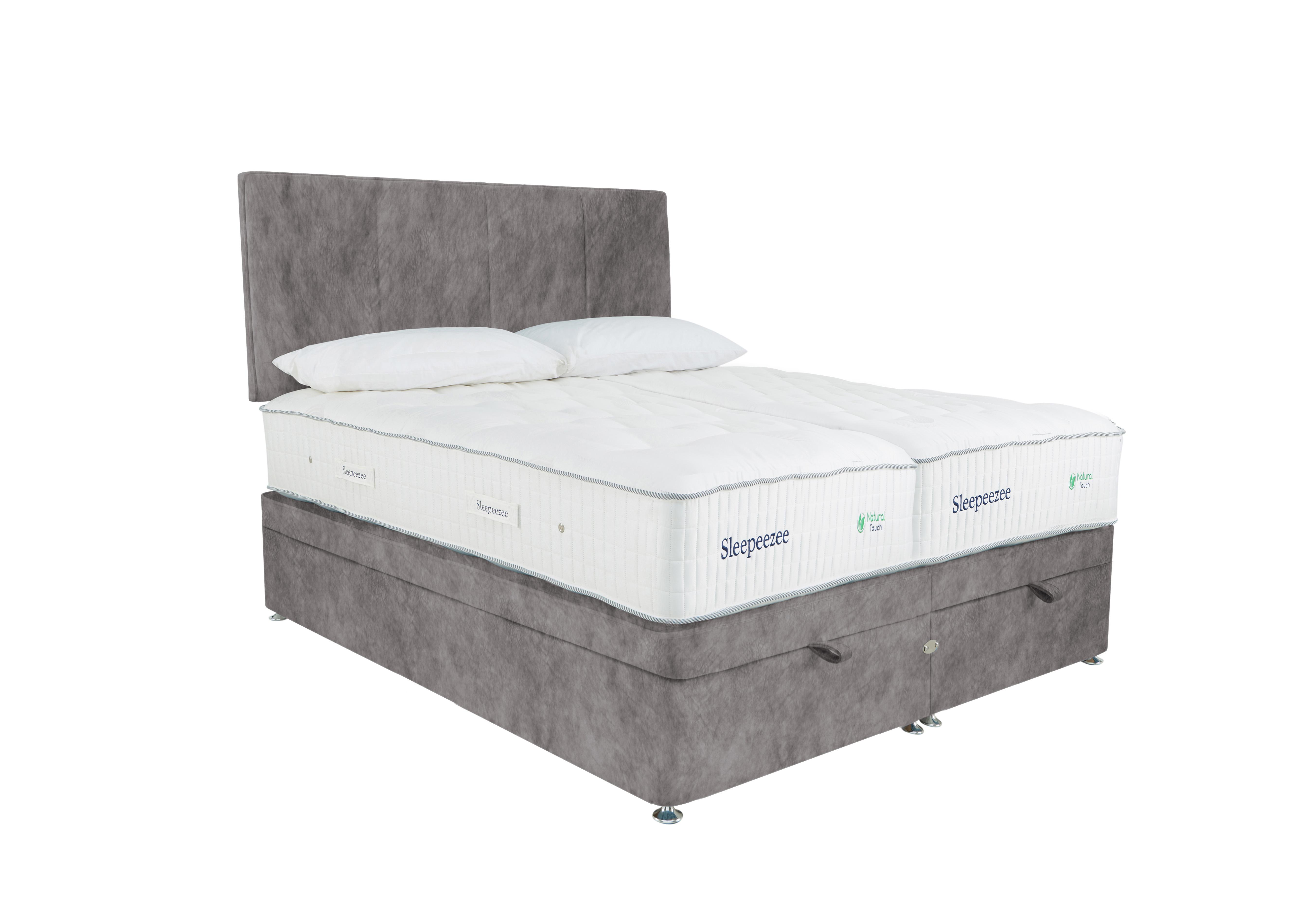 Natural Touch 3000 Zip and Link End Ottoman Divan Set in Dapple Silver on Furniture Village