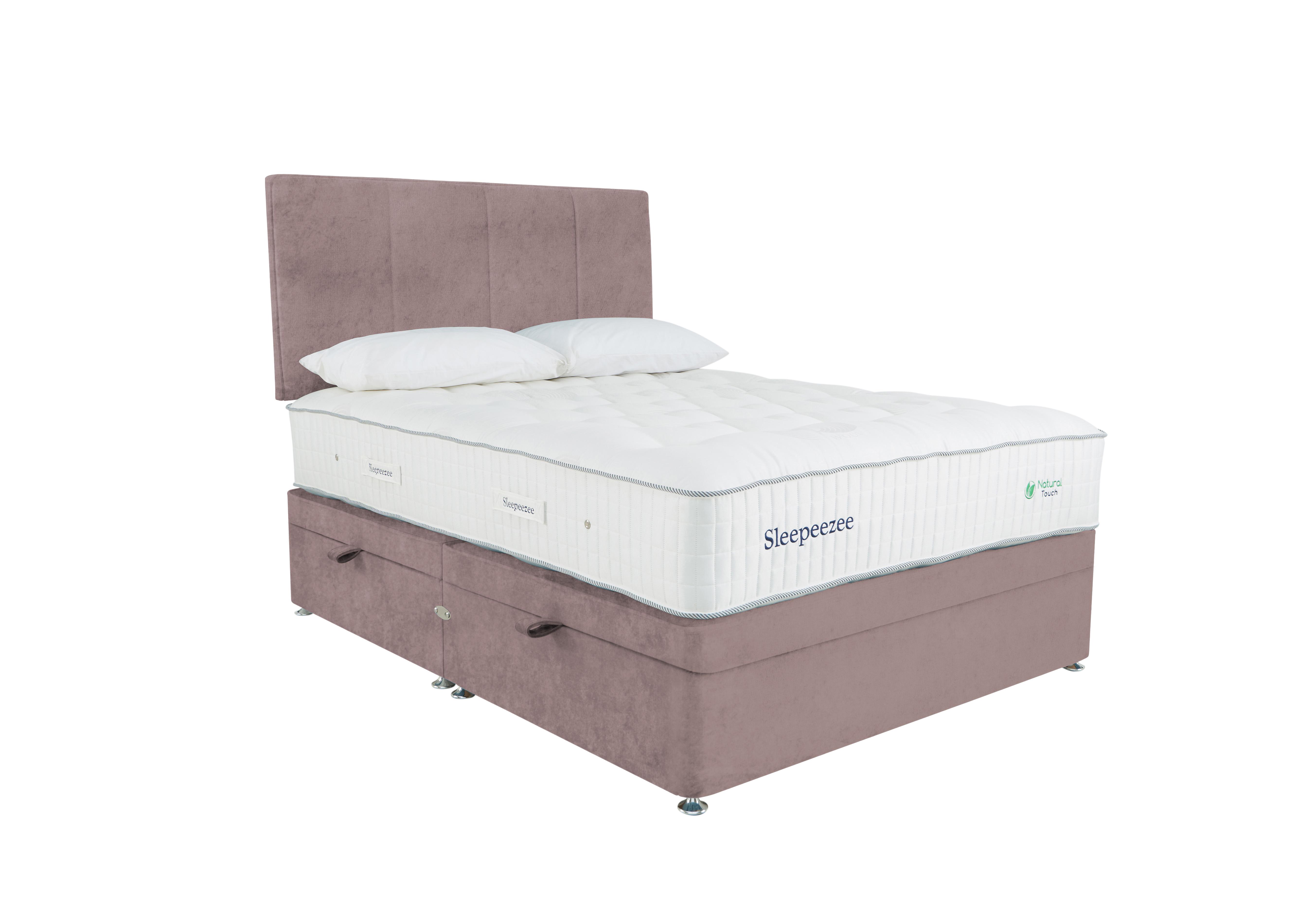 Natural Touch 3000 Side Ottoman Divan Set in Plush Light Pink on Furniture Village