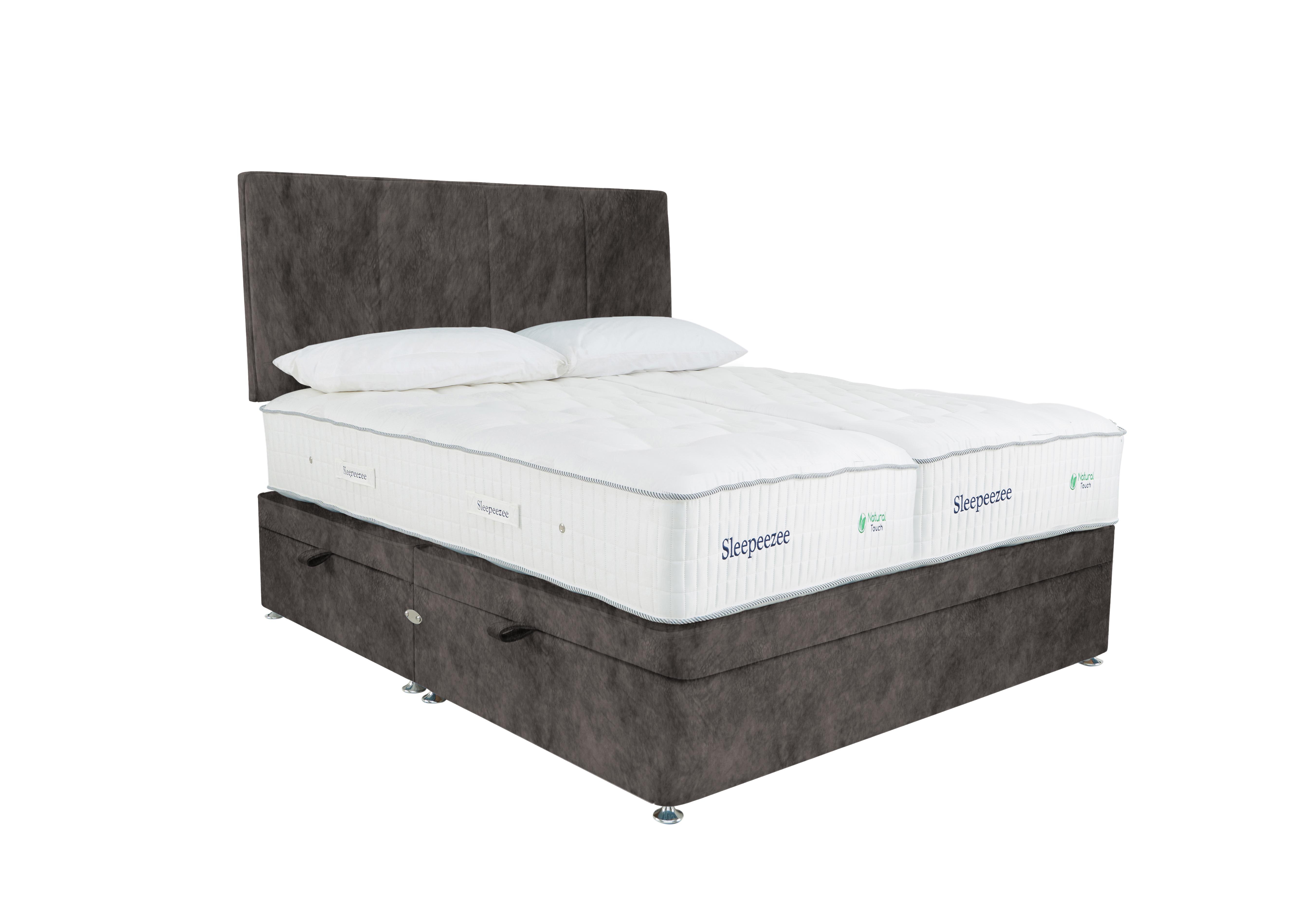 Natural Touch 3000 Zip and Link Side Ottoman Divan Set in Dapple Mink on Furniture Village