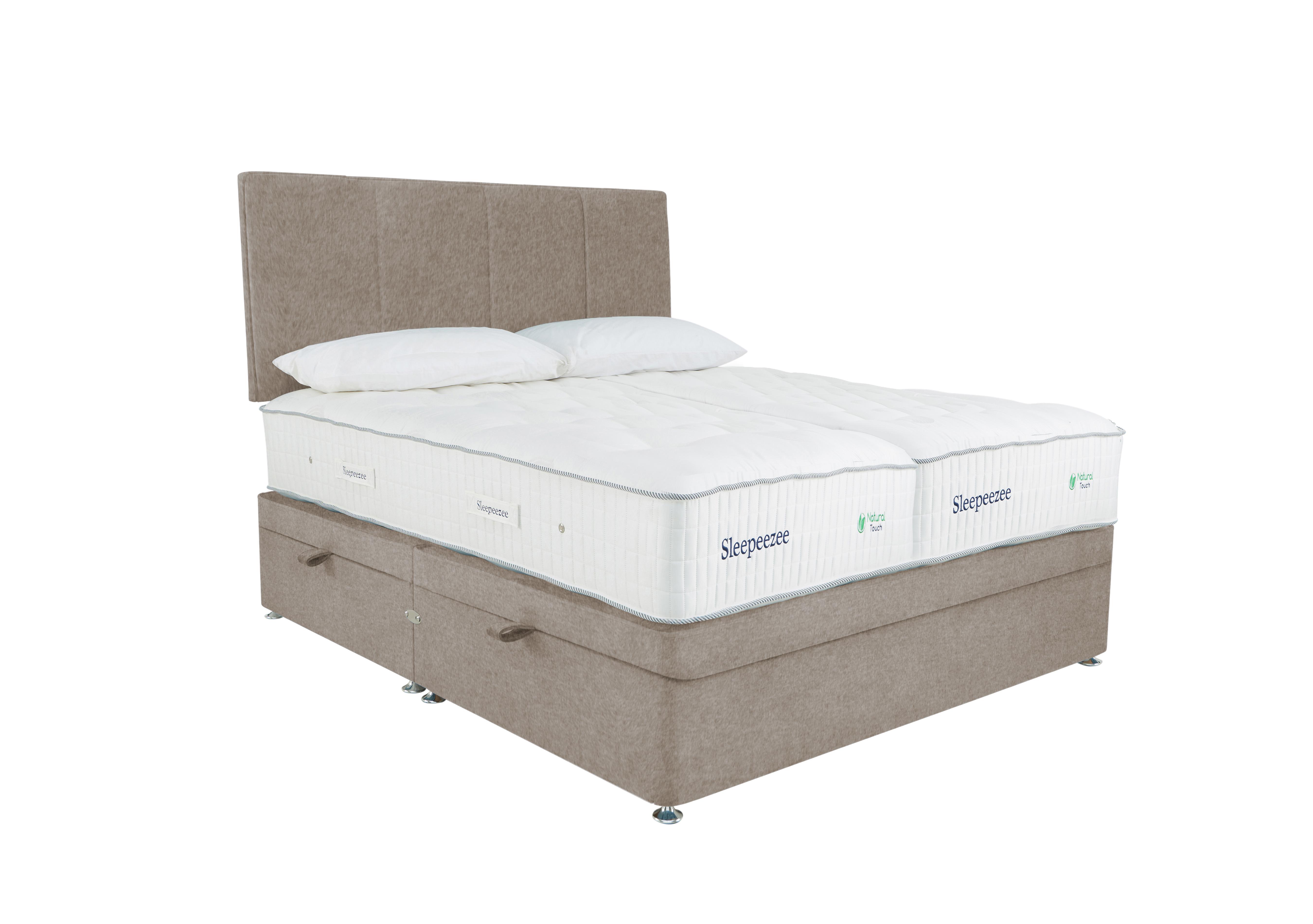 Natural Touch 3000 Zip and Link Side Ottoman Divan Set in Joshua Latte on Furniture Village