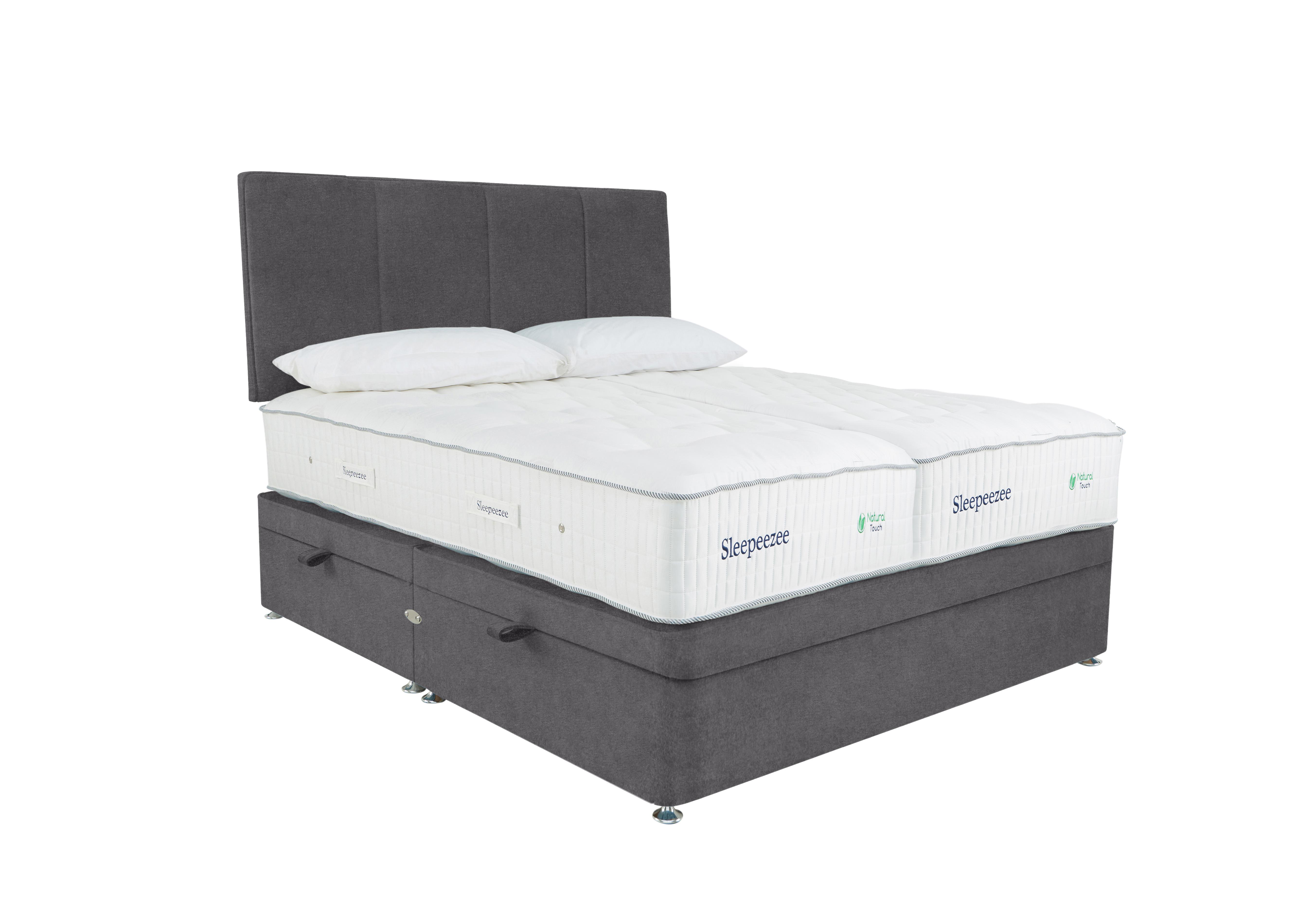 Natural Touch 3000 Zip and Link Side Ottoman Divan Set in Weave Pewter on Furniture Village