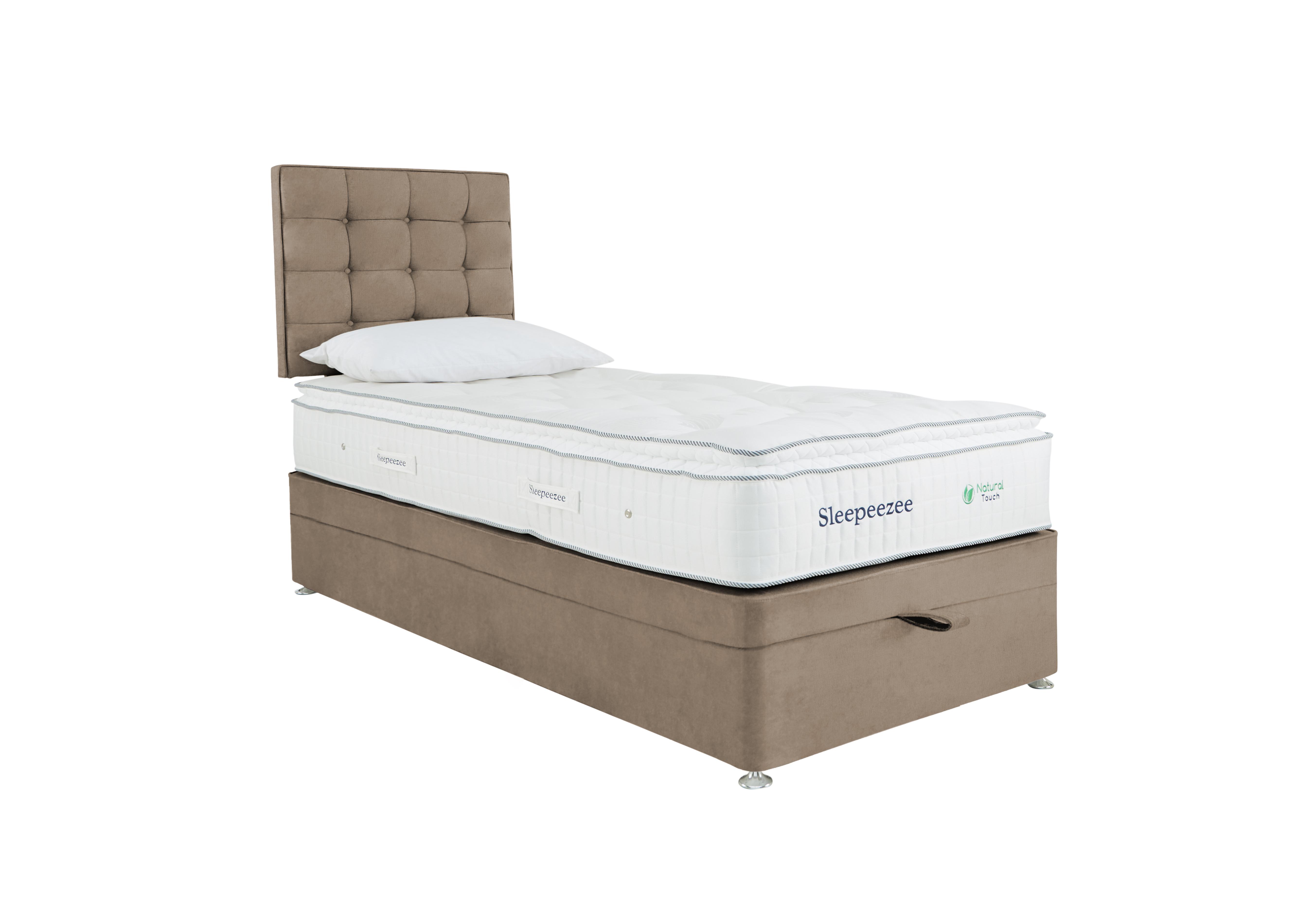 Natural Touch 2000 Pillowtop End Ottoman Divan Set in Plush Beige on Furniture Village
