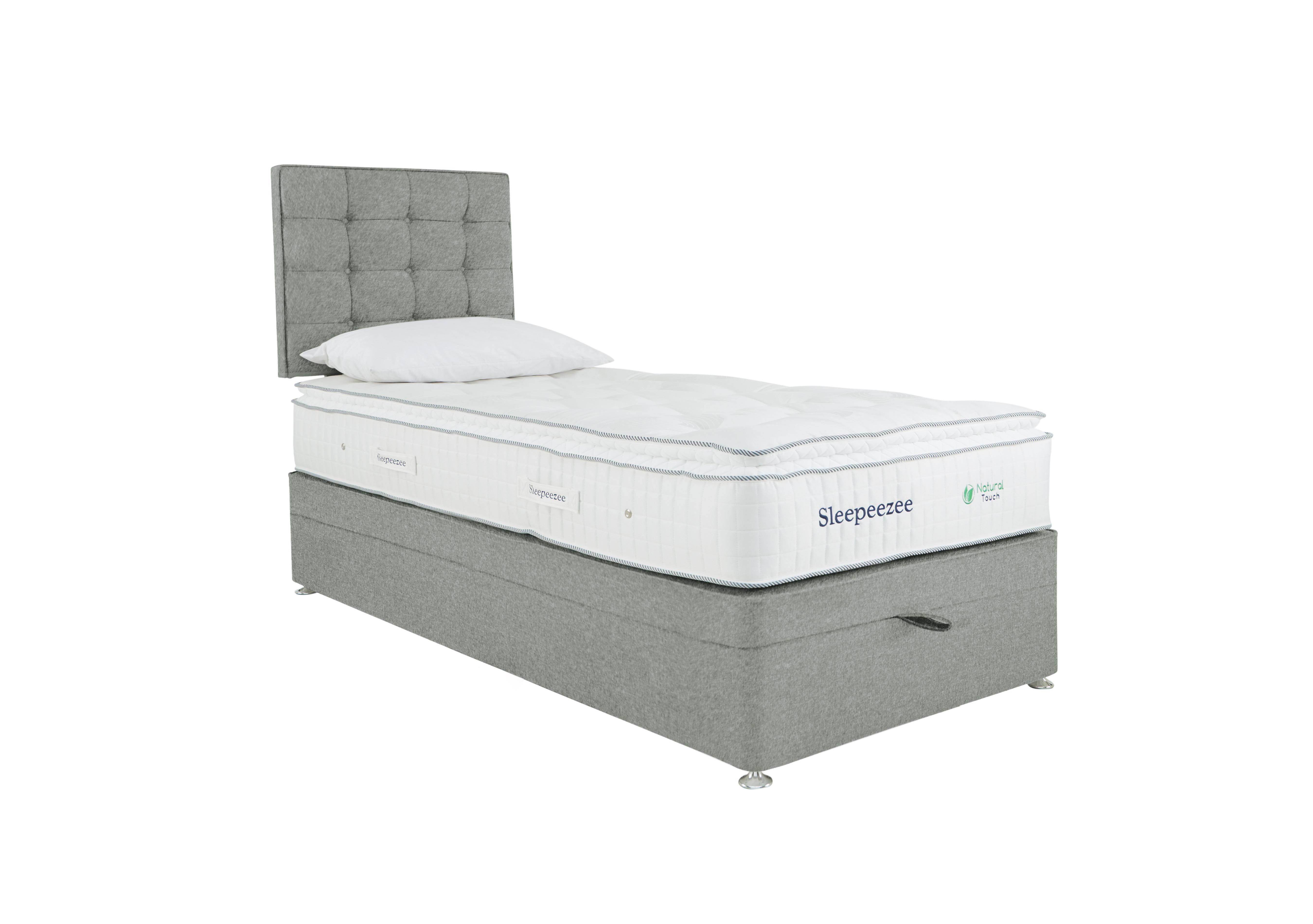Natural Touch 2000 Pillowtop End Ottoman Divan Set in Tweed 600 Mint on Furniture Village