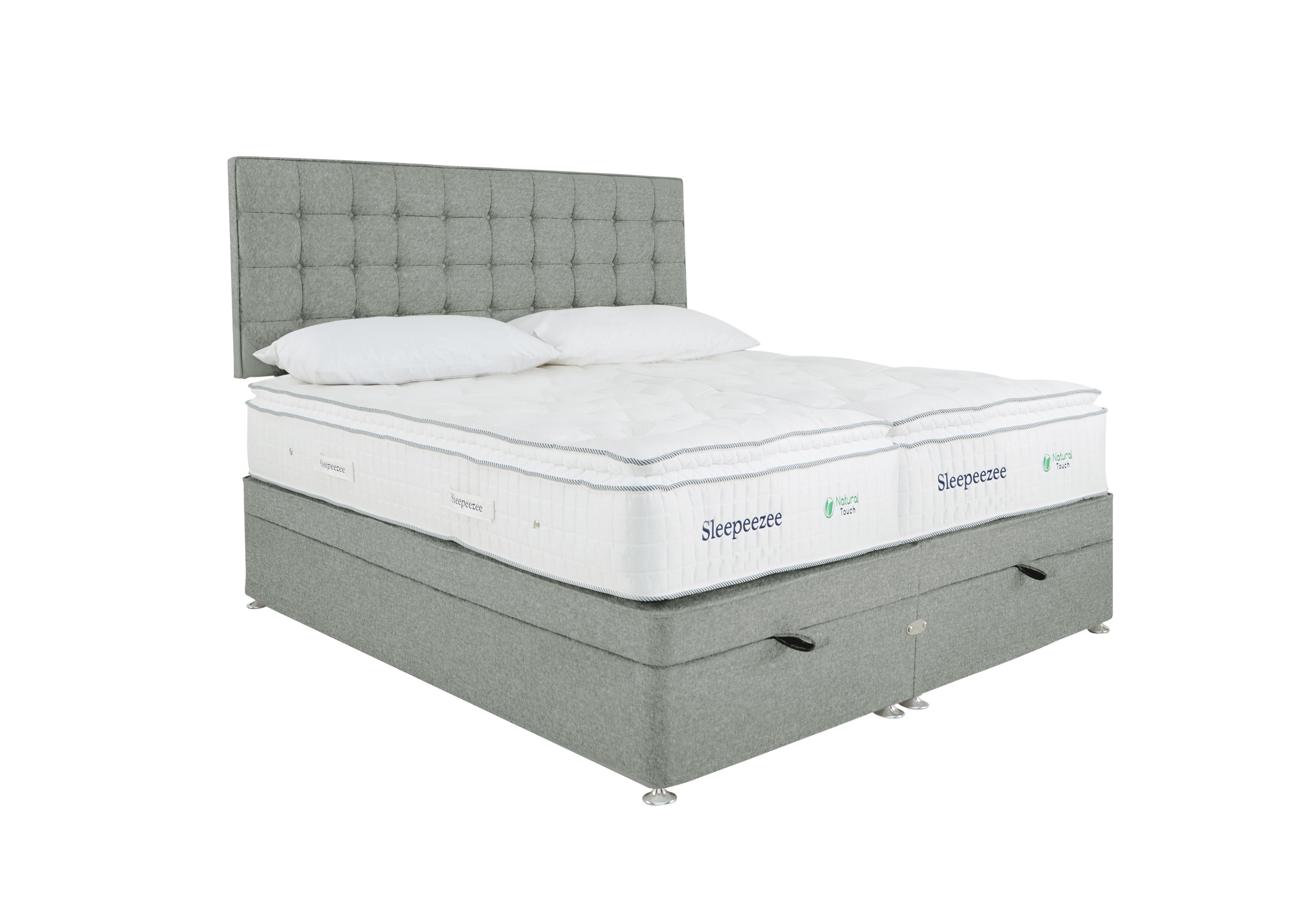 Natural Touch 2000 Pillowtop Zip and Link End Ottoman Divan Set in Tweed 600 Mint on Furniture Village