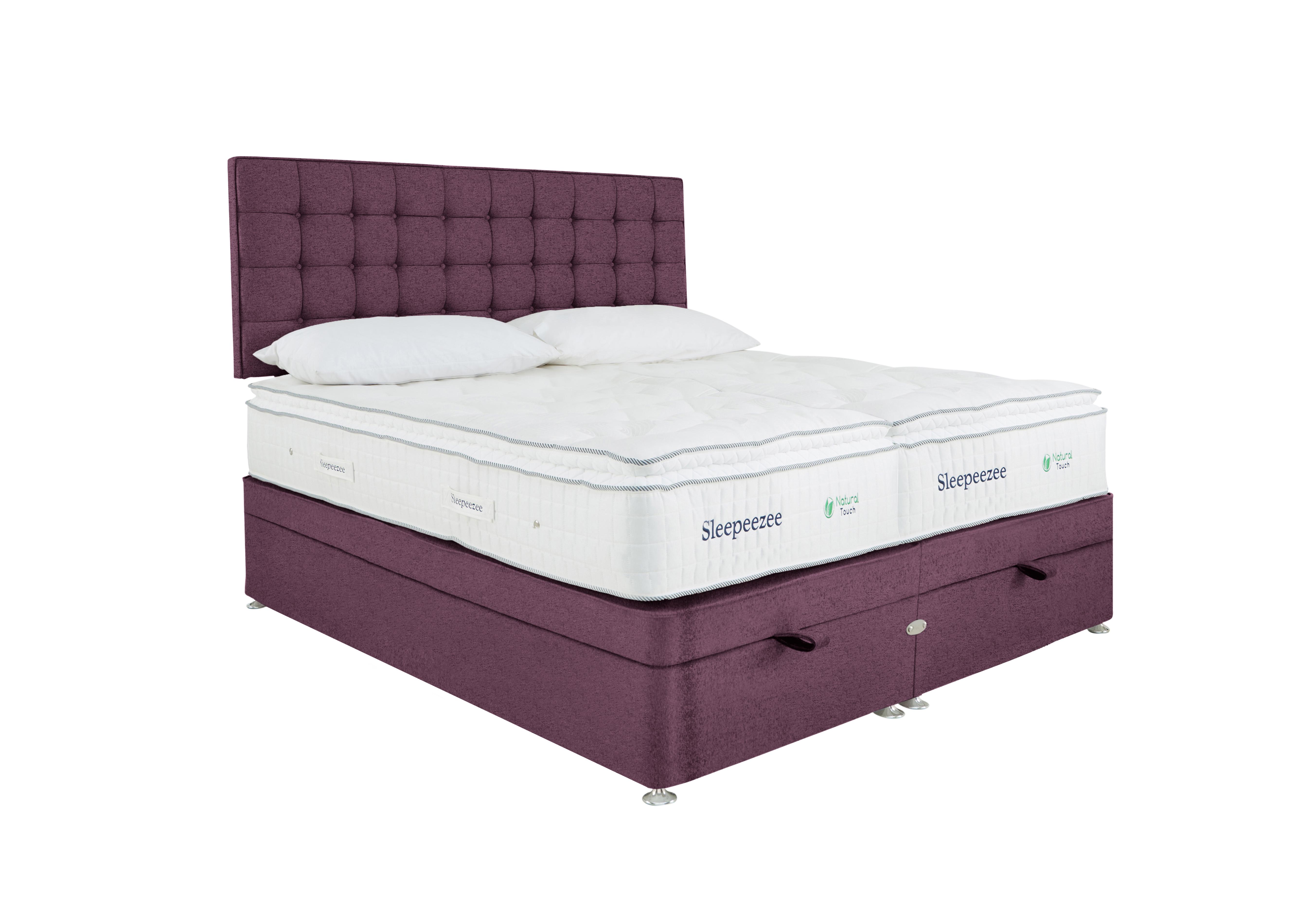 Natural Touch 2000 Pillowtop Zip and Link End Ottoman Divan Set in Weave Heather on Furniture Village