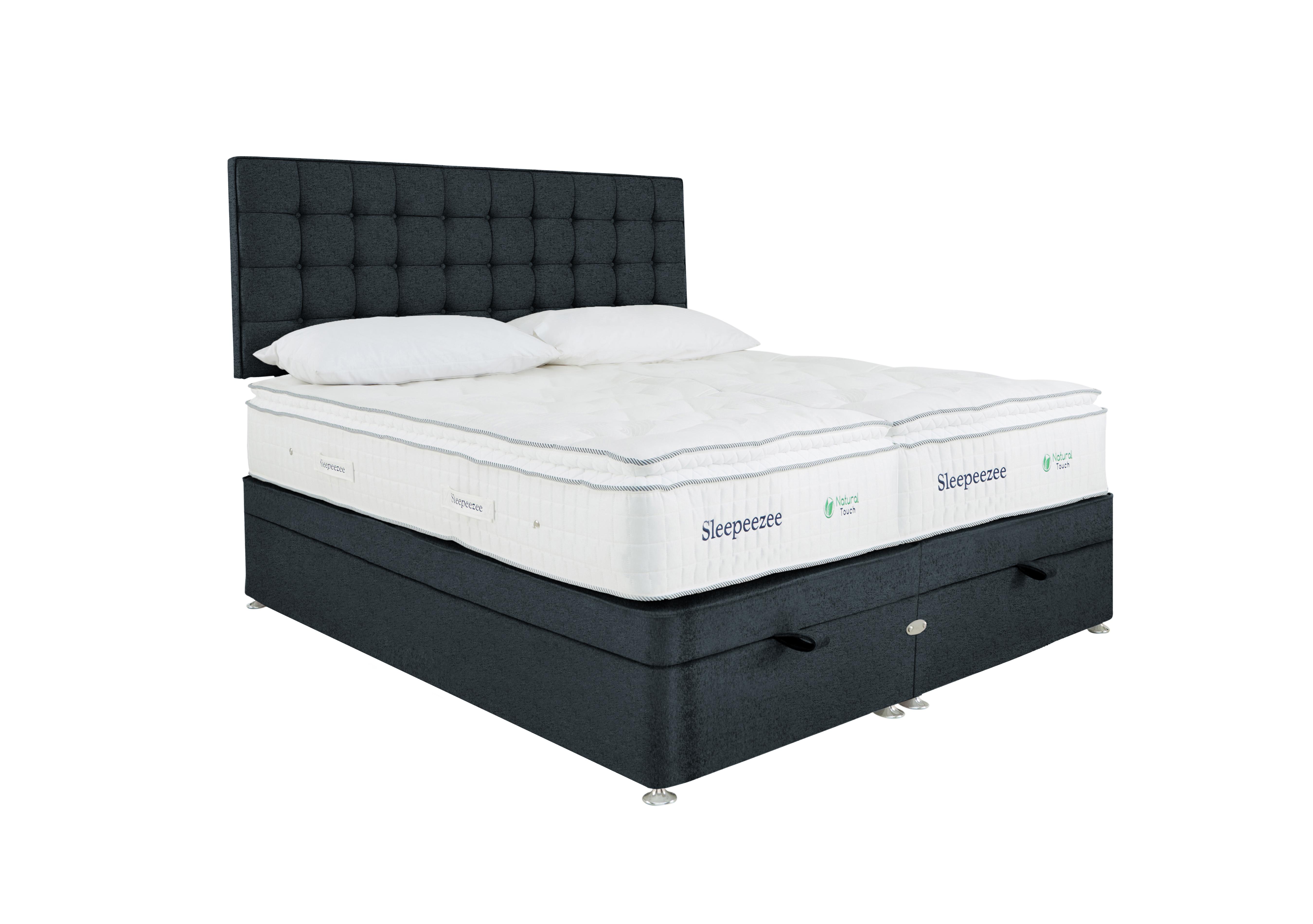 Natural Touch 2000 Pillowtop Zip and Link End Ottoman Divan Set in Weave Noir on Furniture Village