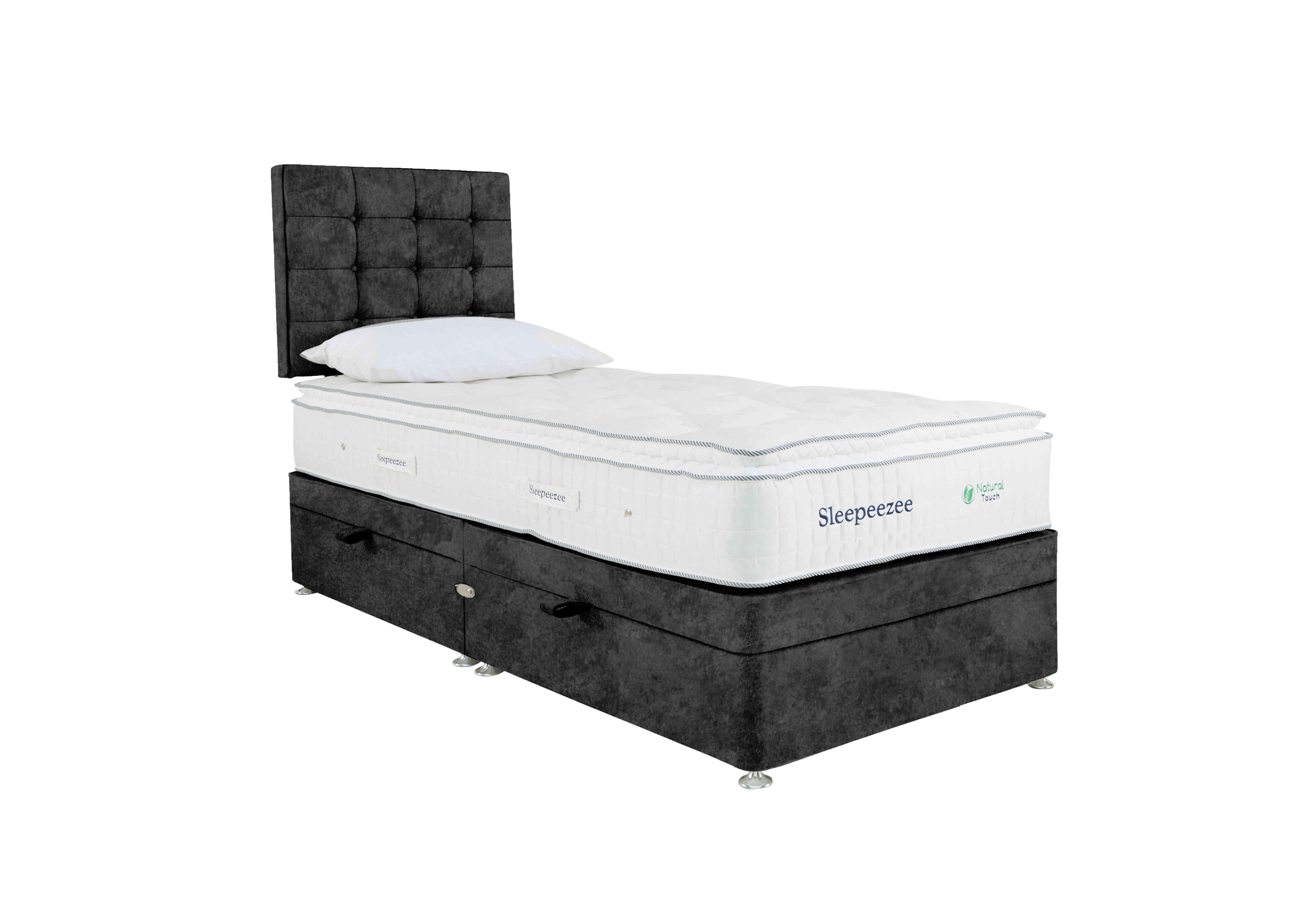 Natural Touch 2000 Pillowtop Side Ottoman Divan Set in Daytona Coal on Furniture Village