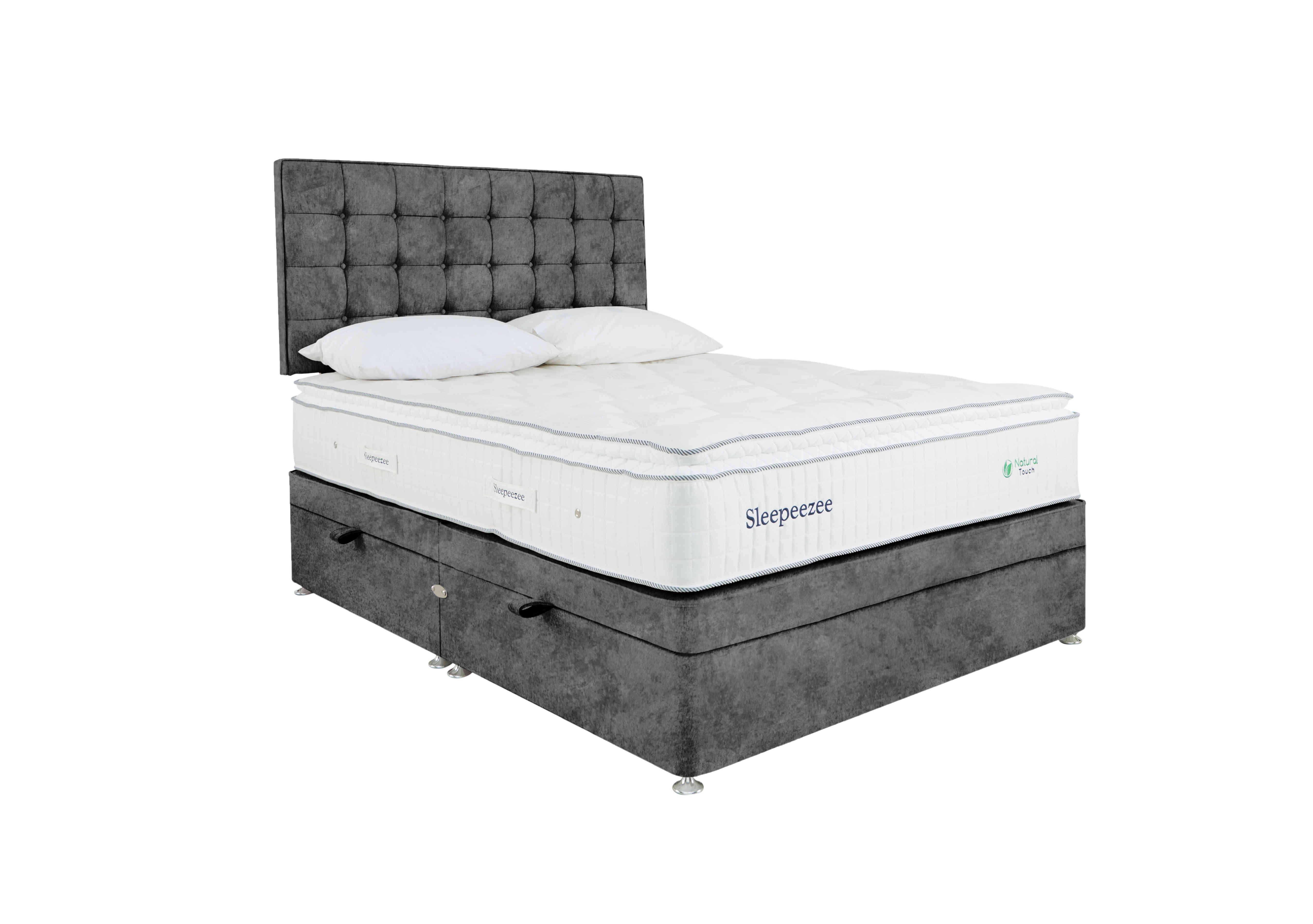 Natural Touch 2000 Pillowtop Side Ottoman Divan Set in Daytona Grey on Furniture Village