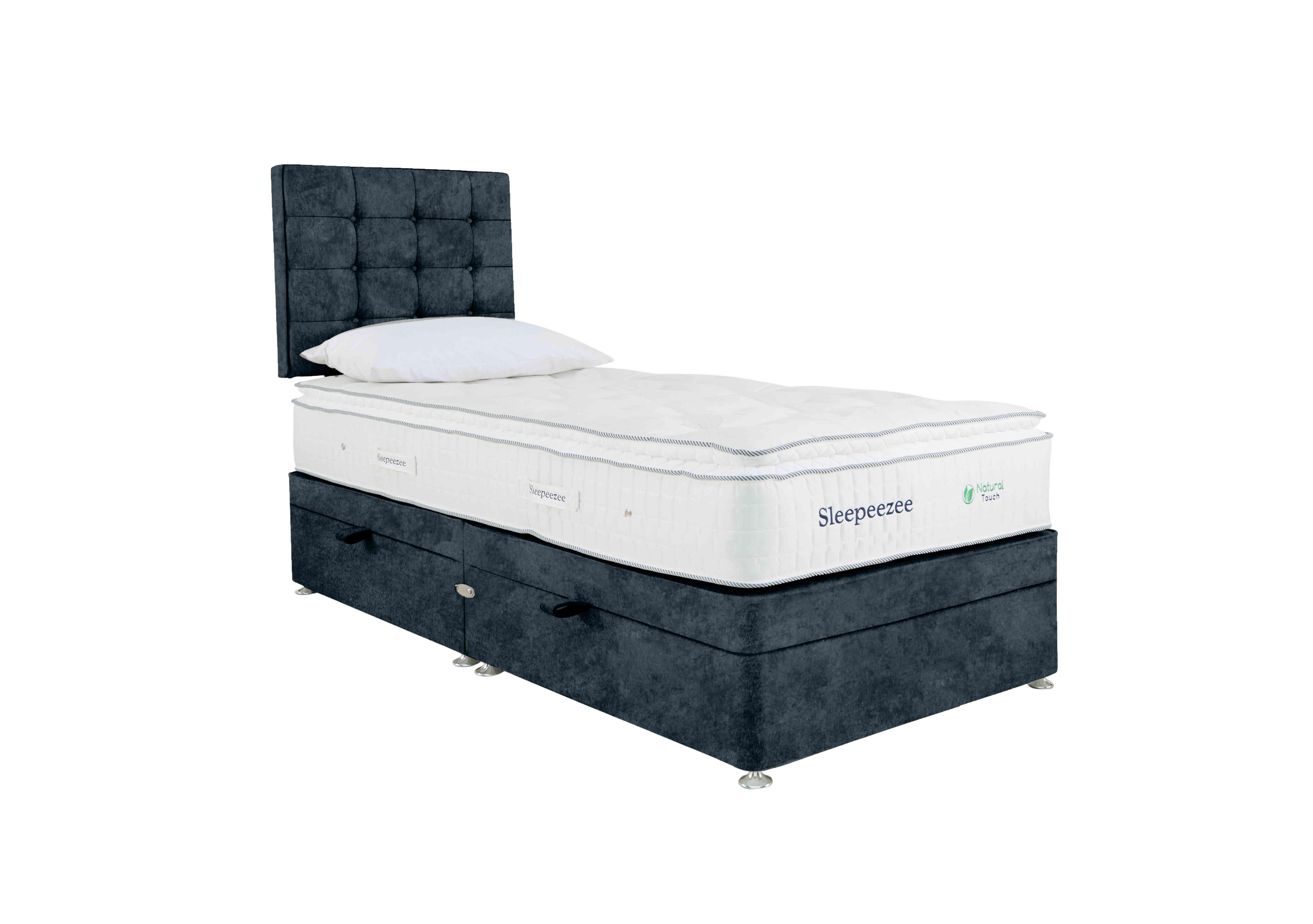 Natural Touch 2000 Pillowtop Side Ottoman Divan Set in Daytona Ocean on Furniture Village