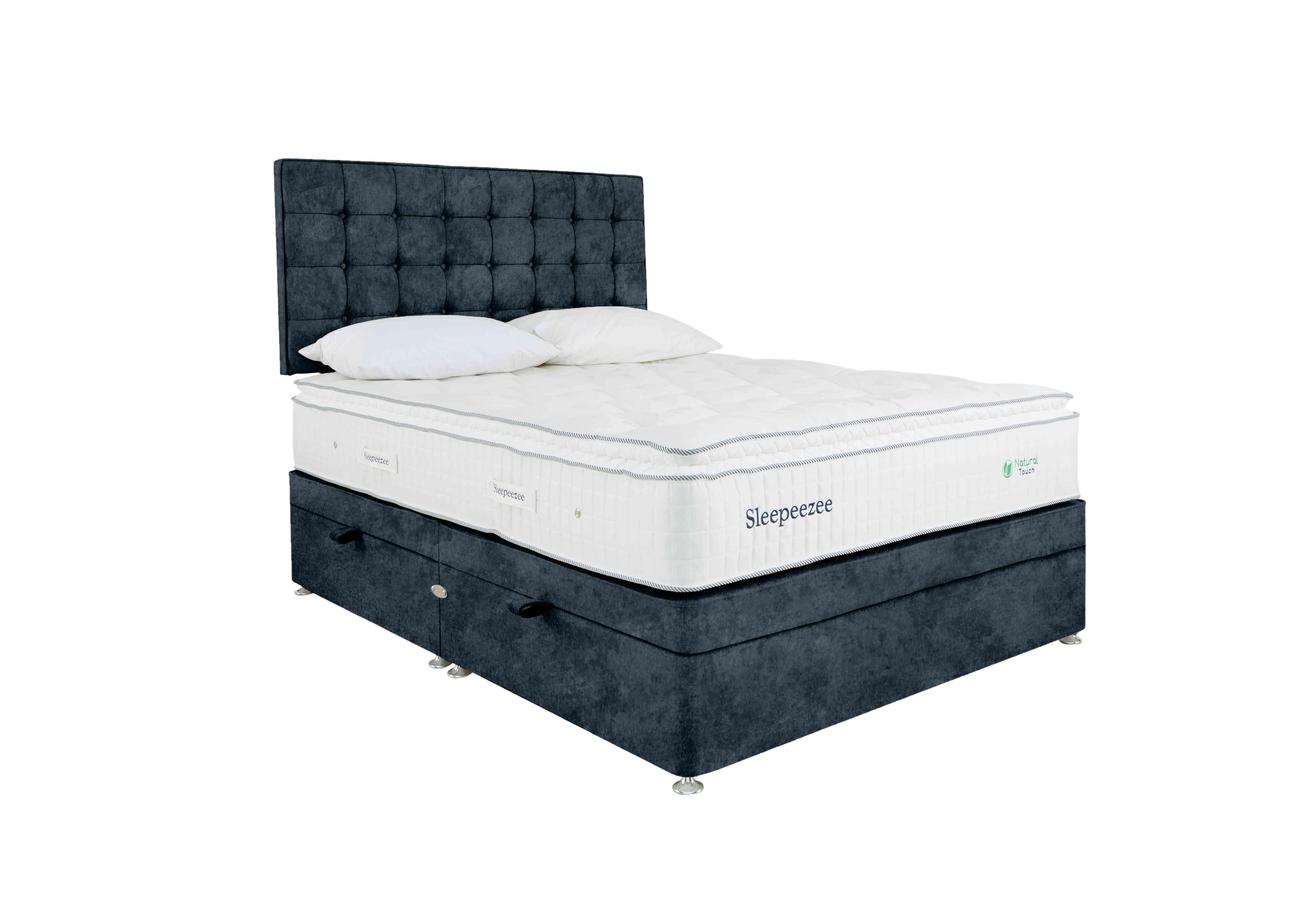 Natural Touch 2000 Pillowtop Side Ottoman Divan Set in Daytona Ocean on Furniture Village