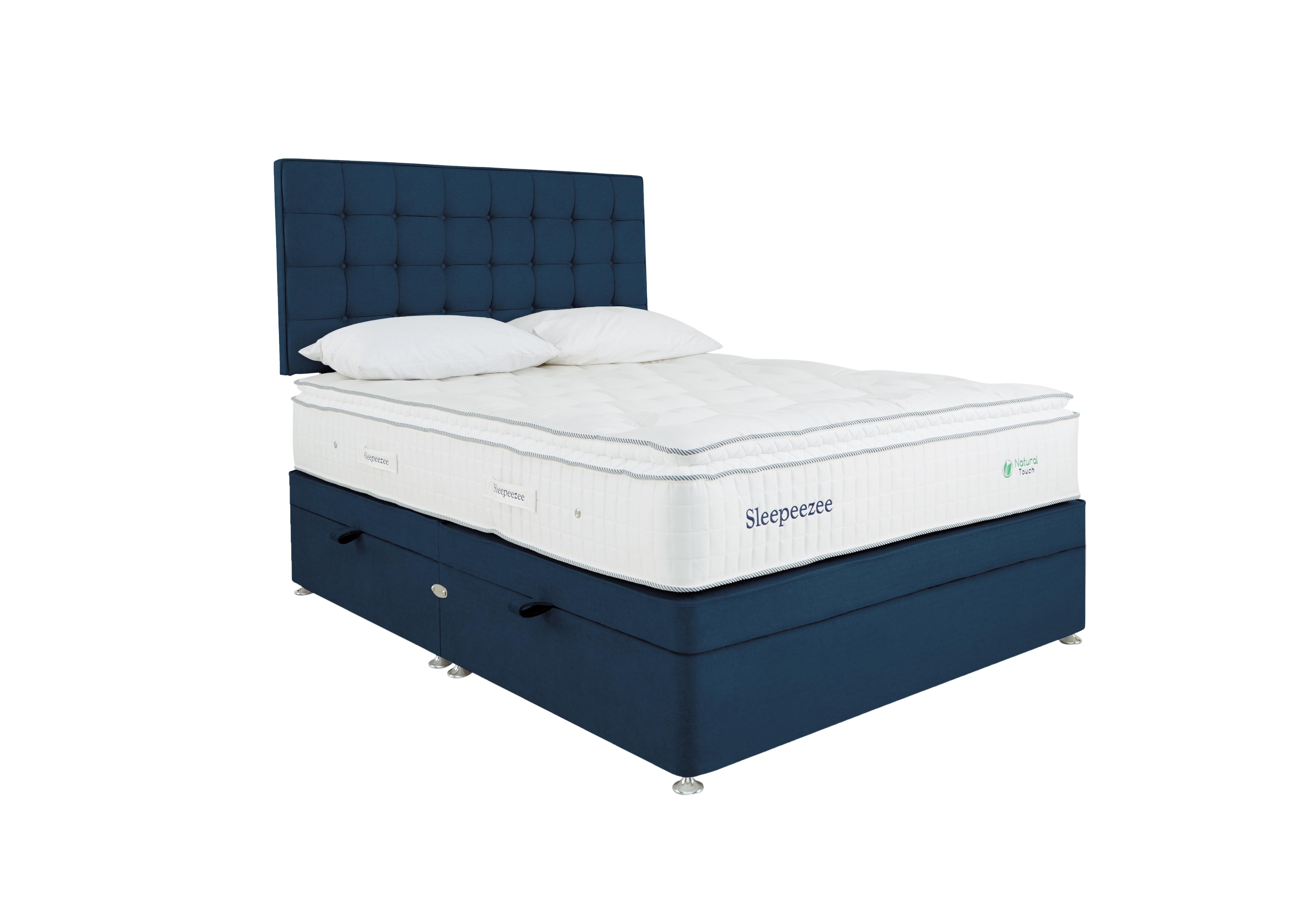 Natural Touch 2000 Pillowtop Side Ottoman Divan Set in Plush Navy on Furniture Village
