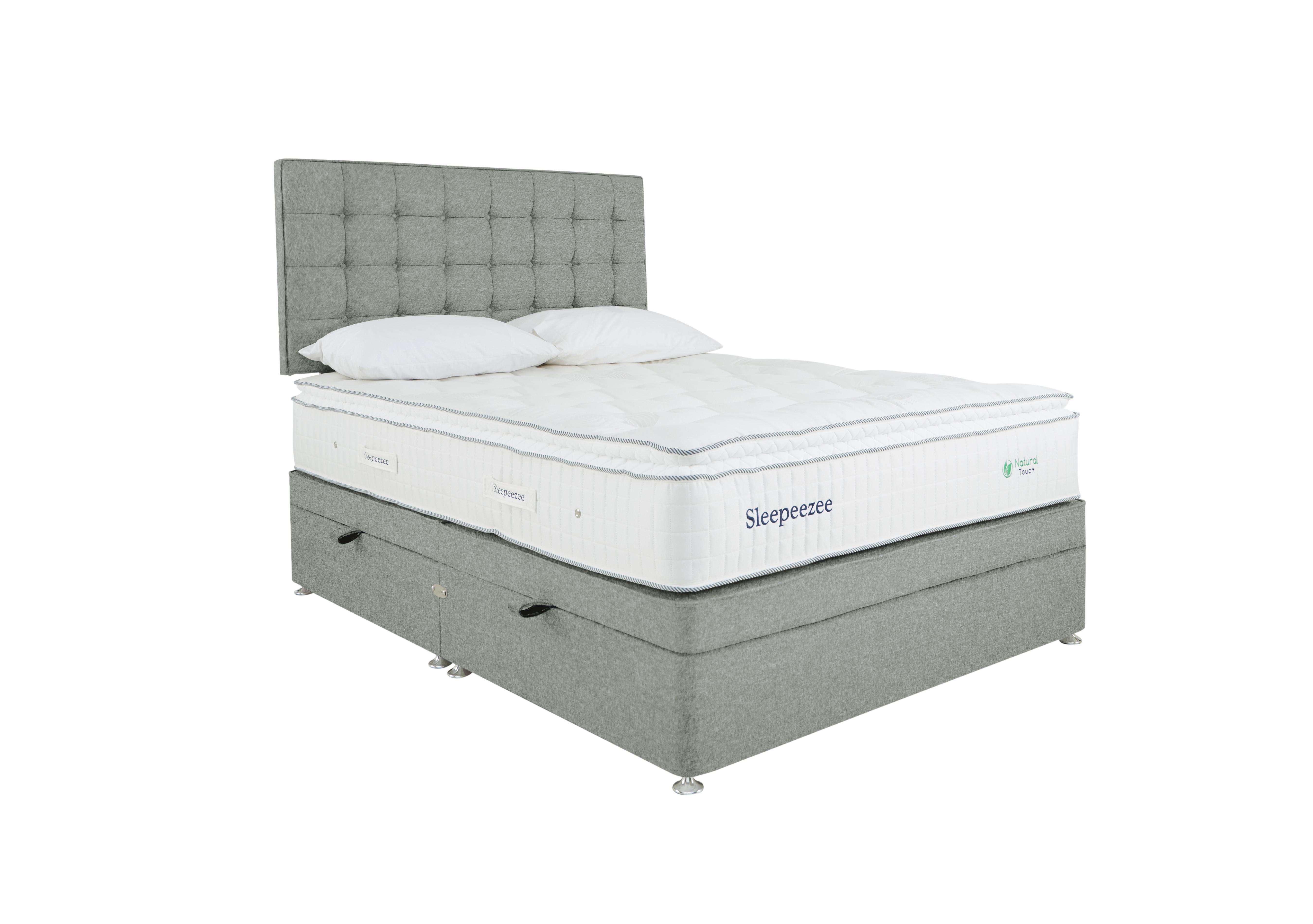 Natural Touch 2000 Pillowtop Side Ottoman Divan Set in Tweed 600 Mint on Furniture Village