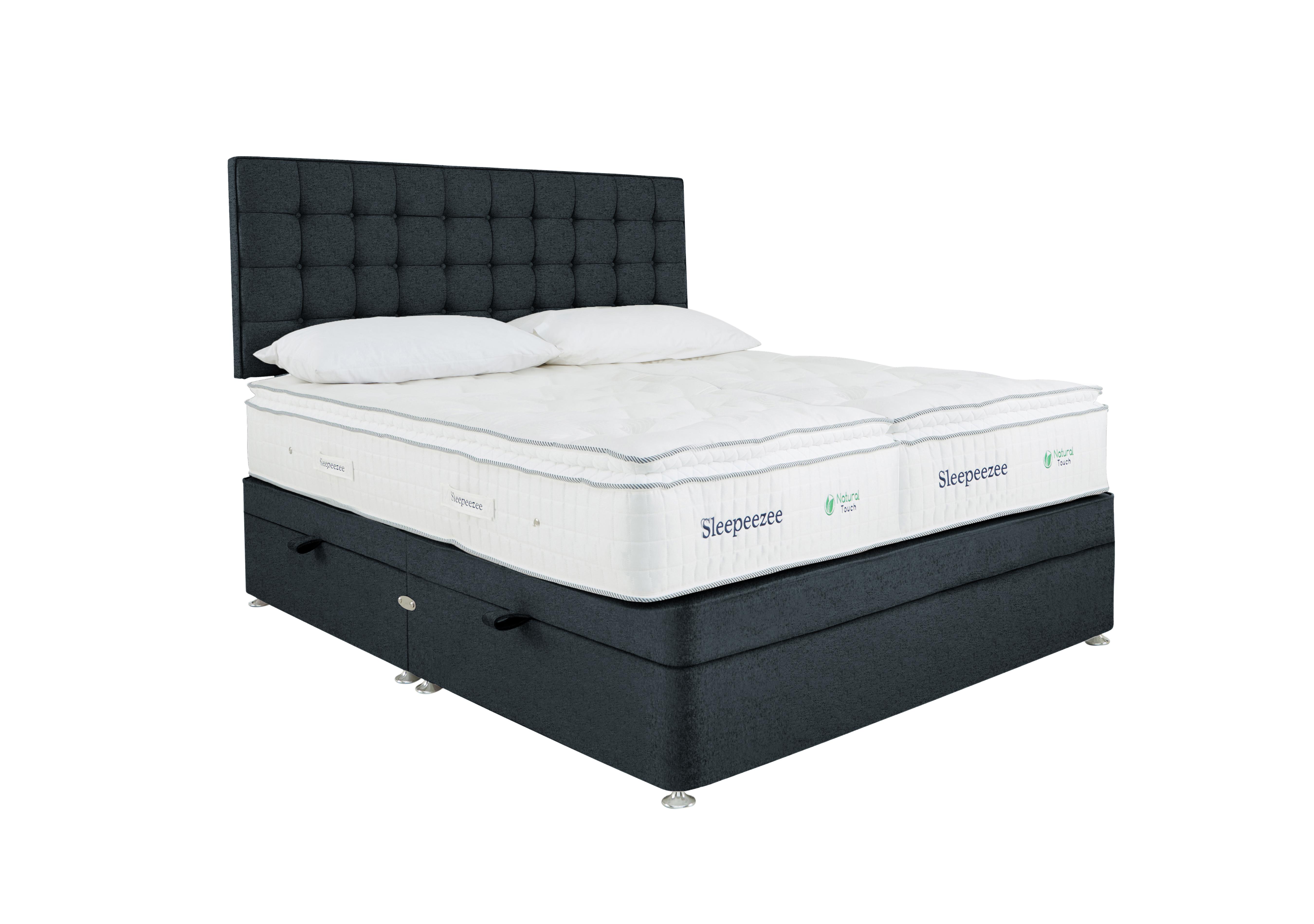 Natural Touch 2000 Pillowtop Zip and Link Side Ottoman Divan Set in Weave Noir on Furniture Village