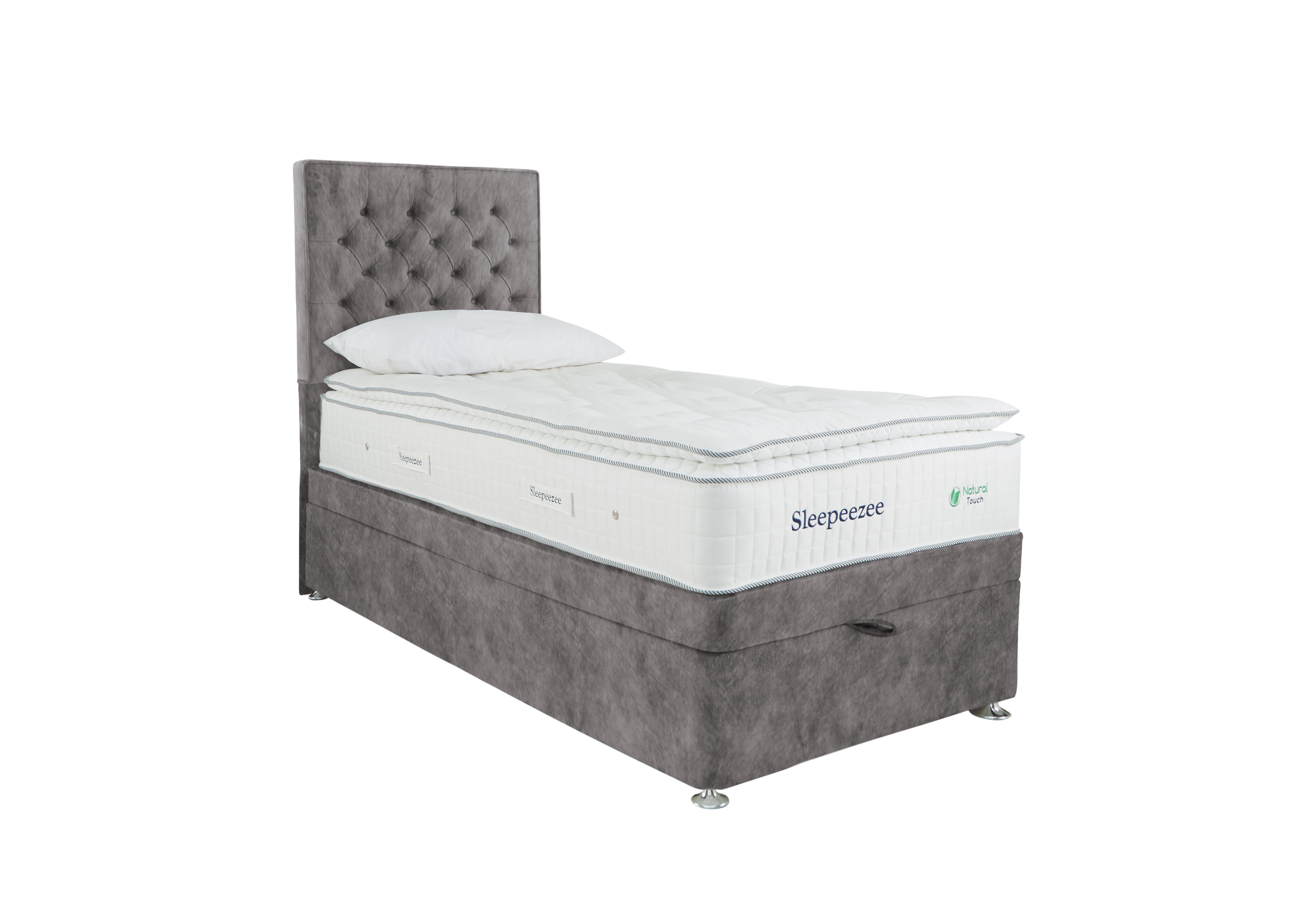 Natural Touch 3000 Pillowtop End Ottoman Divan Set in Dapple Silver on Furniture Village