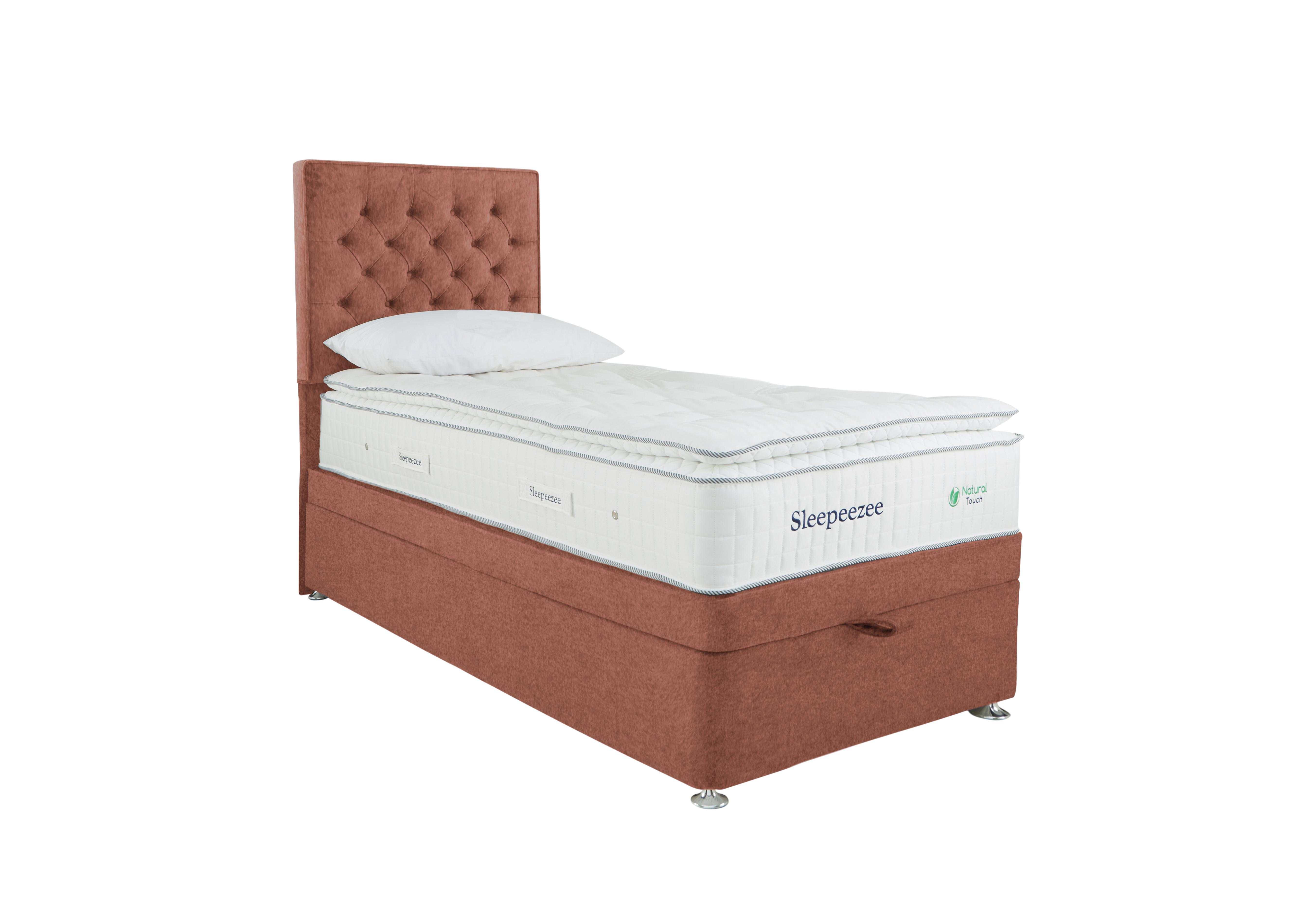 Natural Touch 3000 Pillowtop End Ottoman Divan Set in Joshua Burnt Orange on Furniture Village