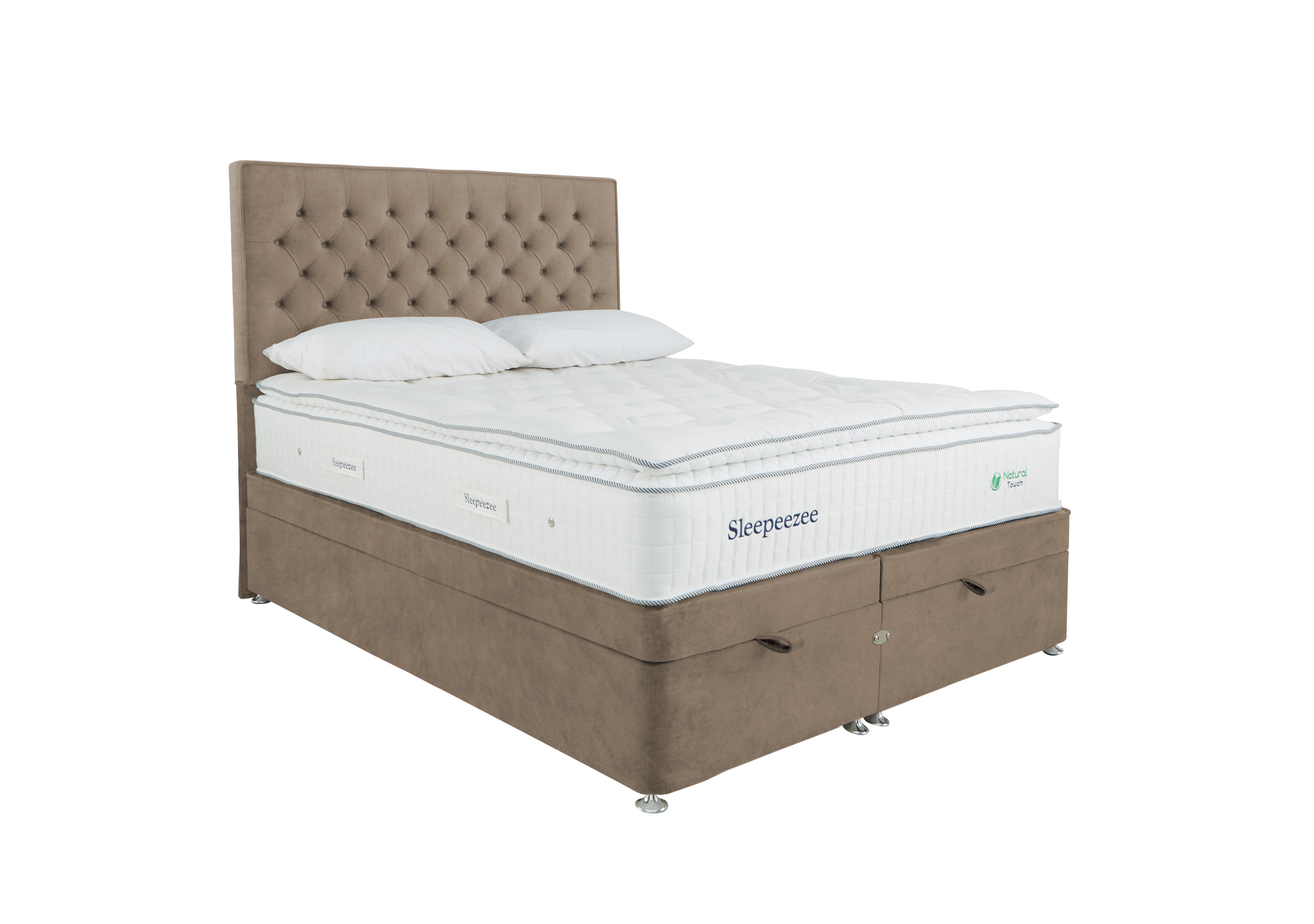 Natural Touch 3000 Pillowtop End Ottoman Divan Set in Plush Beige on Furniture Village