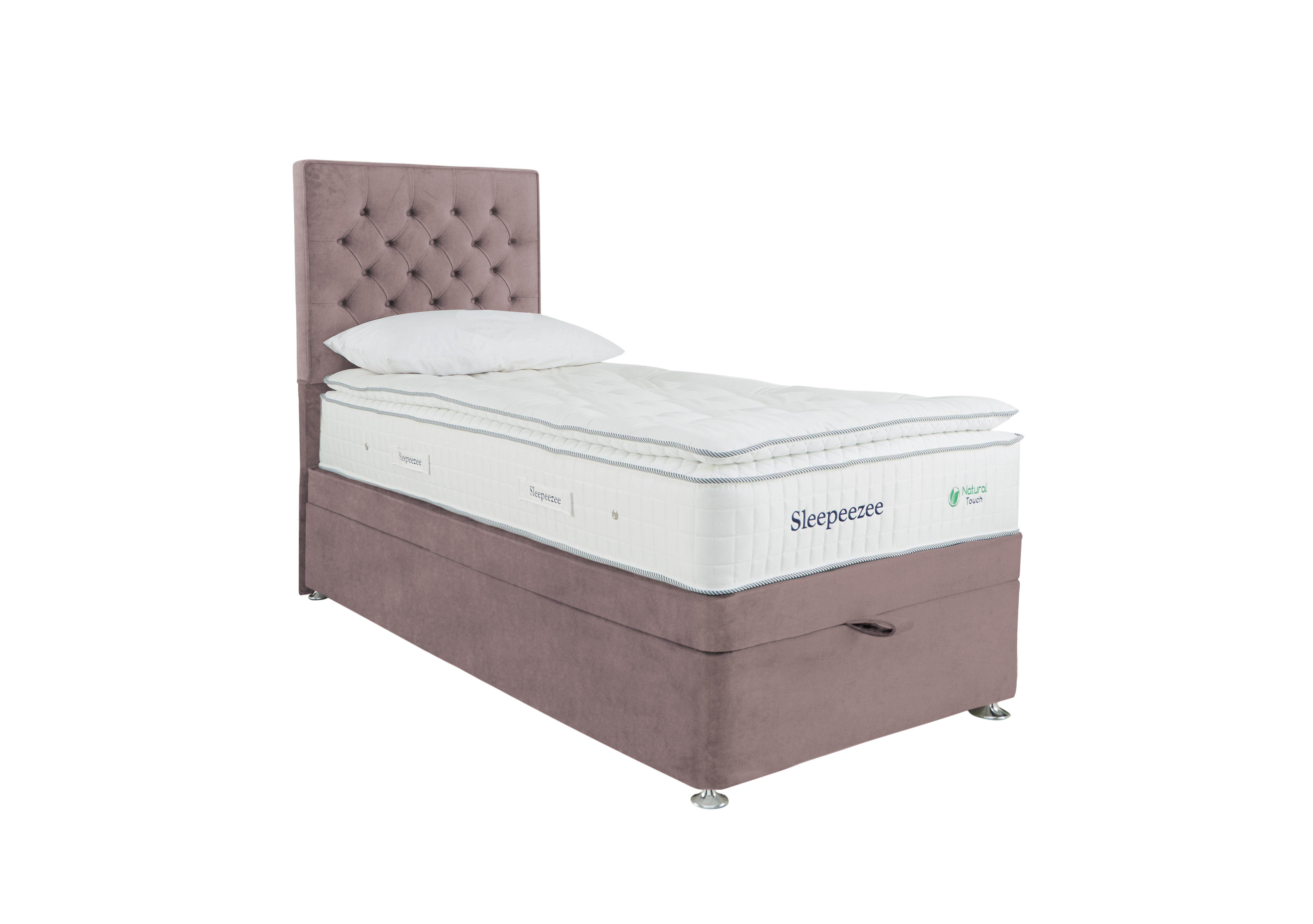Natural Touch 3000 Pillowtop End Ottoman Divan Set in Plush Light Pink on Furniture Village