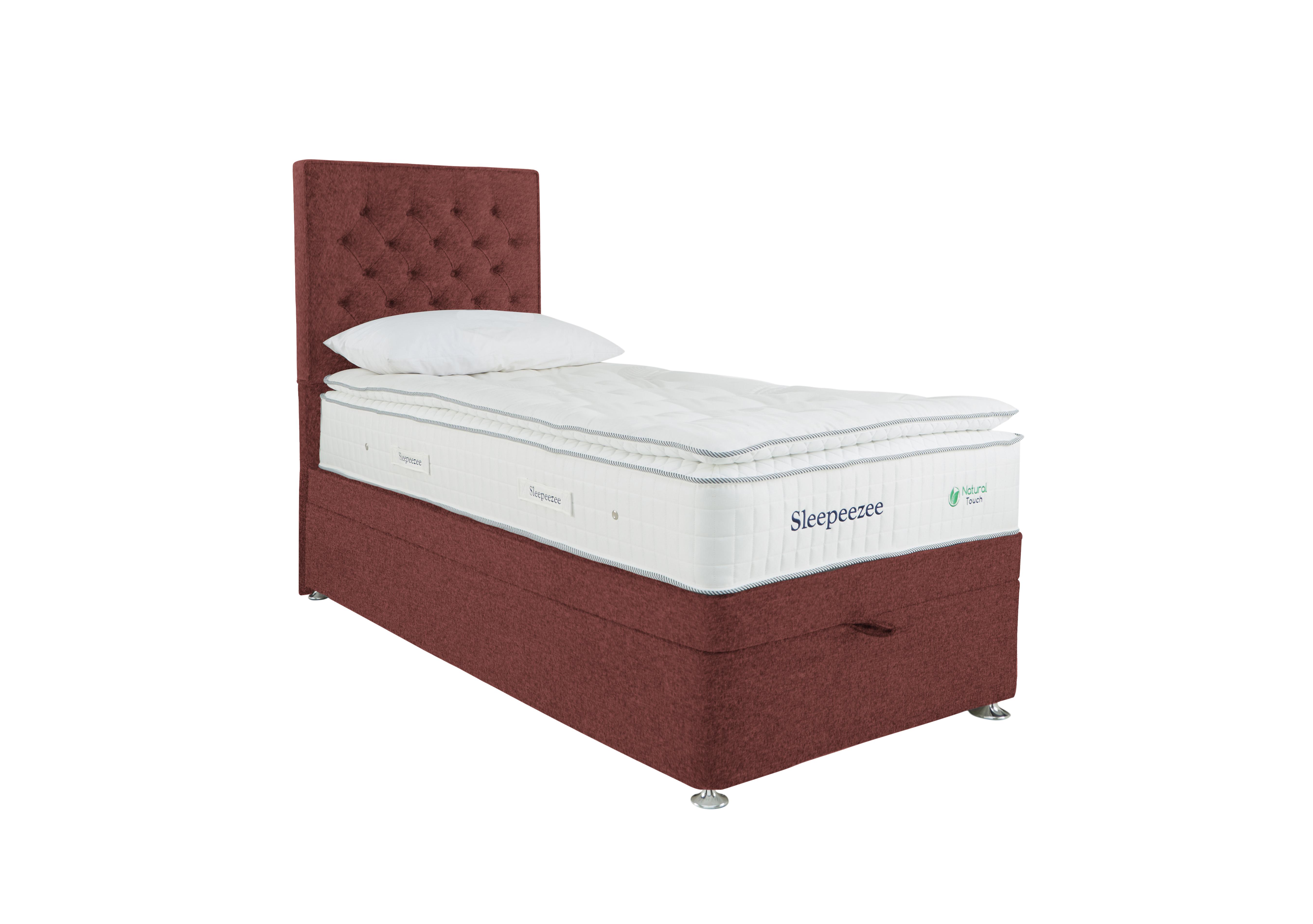 Natural Touch 3000 Pillowtop End Ottoman Divan Set in Tweed 201 Rose on Furniture Village