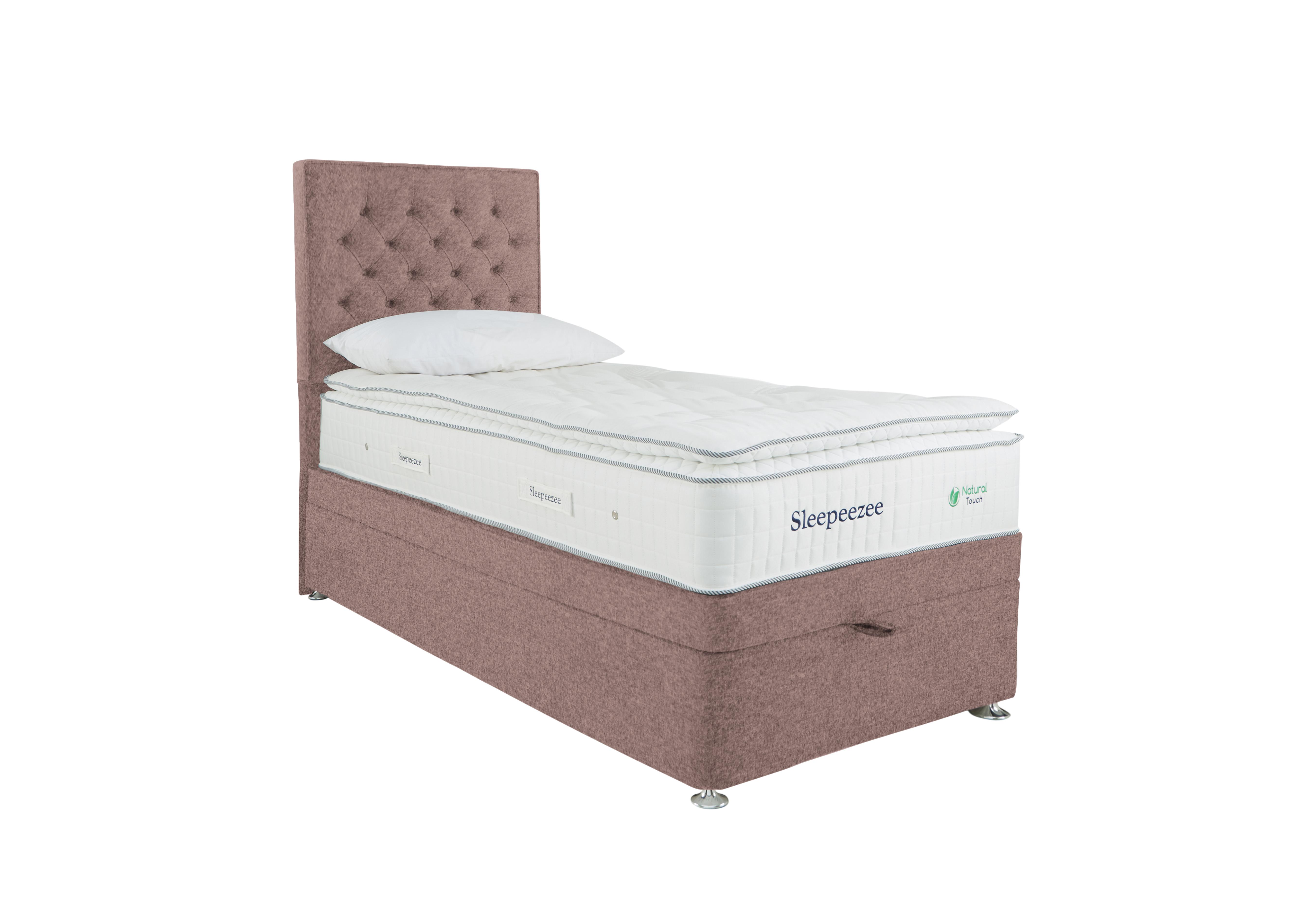 Natural Touch 3000 Pillowtop End Ottoman Divan Set in Tweed 701 Lilac on Furniture Village
