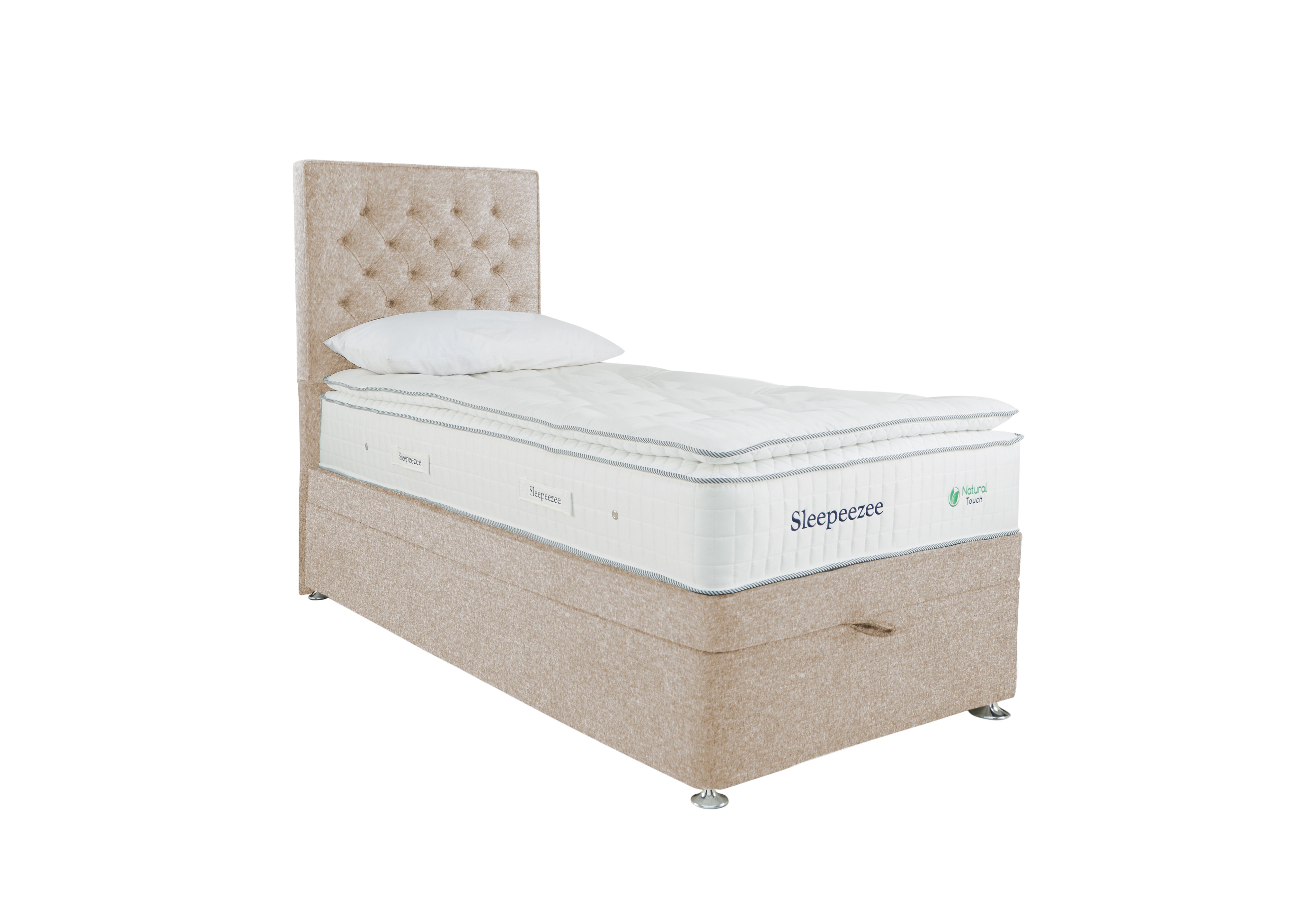 Natural Touch 3000 Pillowtop End Ottoman Divan Set in Tweed 900 Cream on Furniture Village