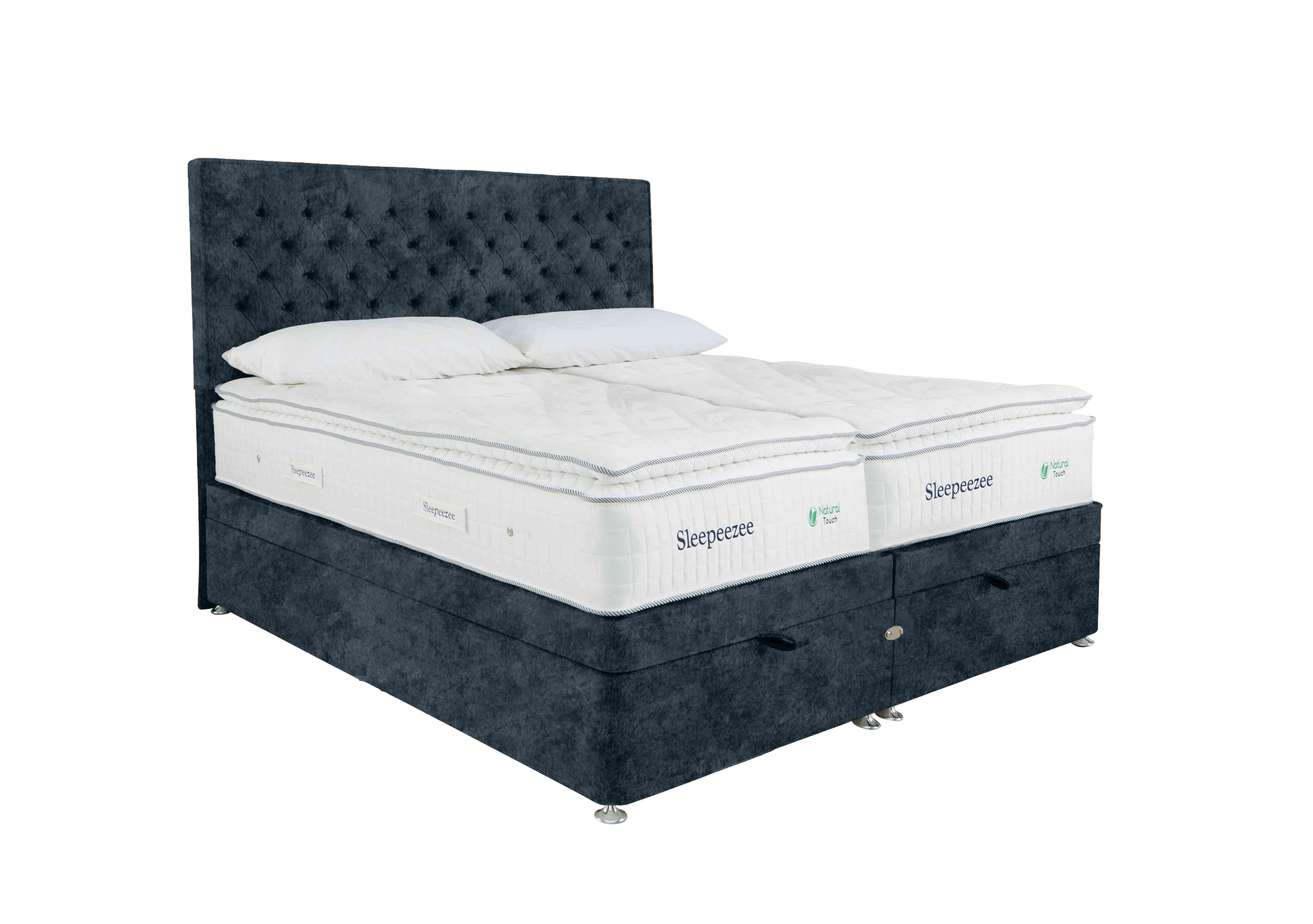 Natural Touch 3000 Pillowtop Zip and Link End Ottoman Divan Set in Daytona Ocean on Furniture Village