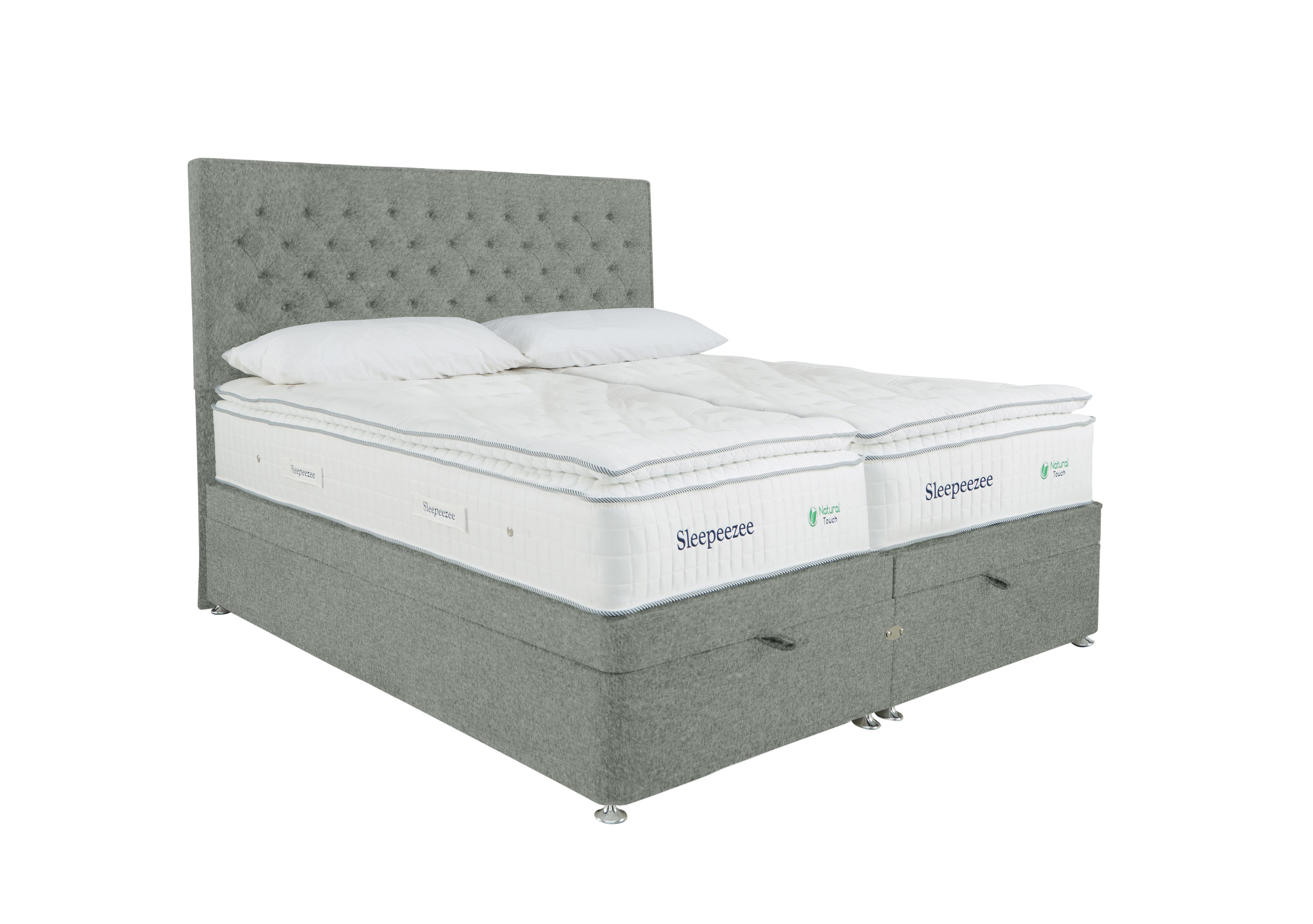 Natural Touch 3000 Pillowtop Zip and Link End Ottoman Divan Set in Tweed 600 Mint on Furniture Village