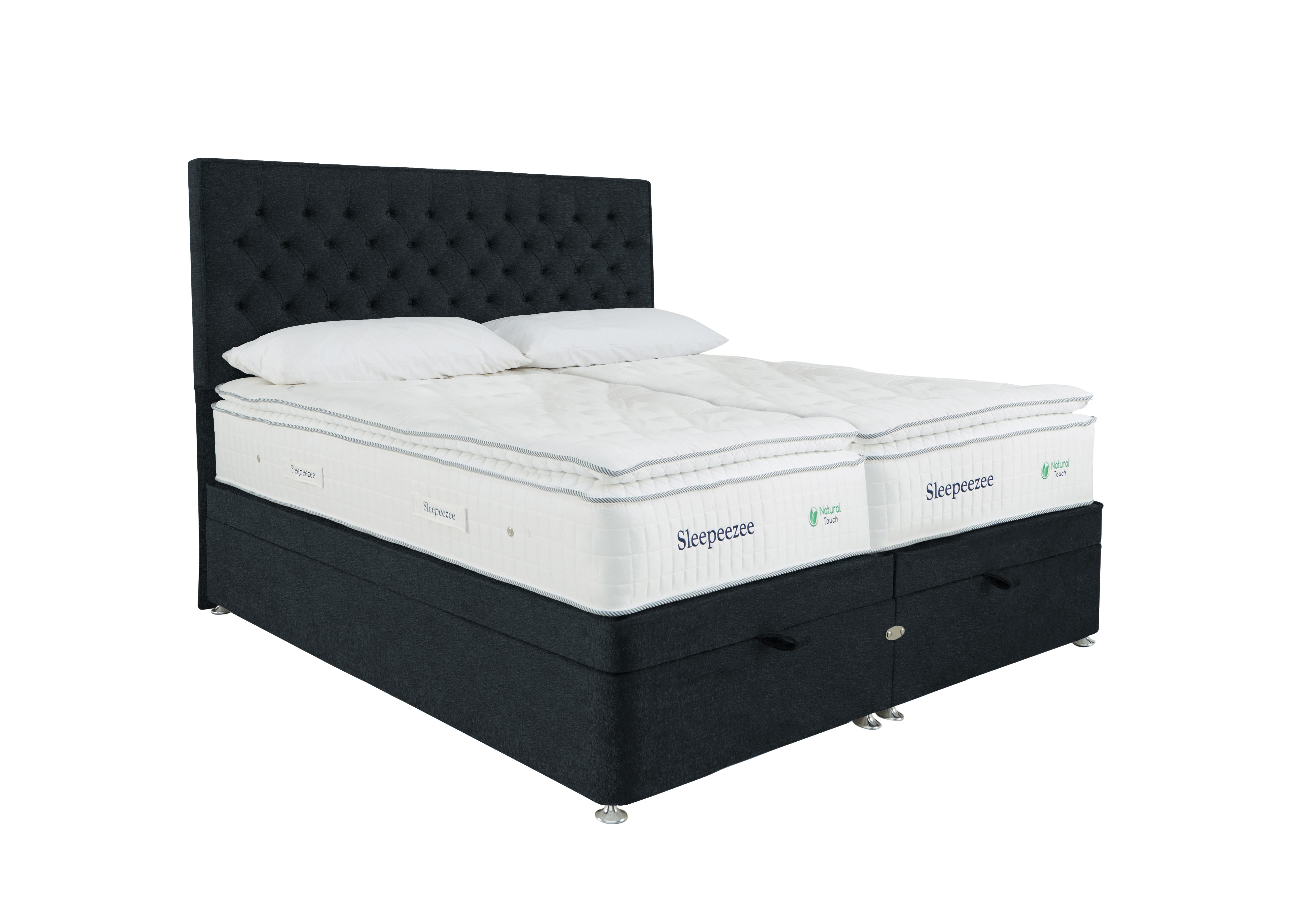 Natural Touch 3000 Pillowtop Zip and Link End Ottoman Divan Set in Weave Noir on Furniture Village