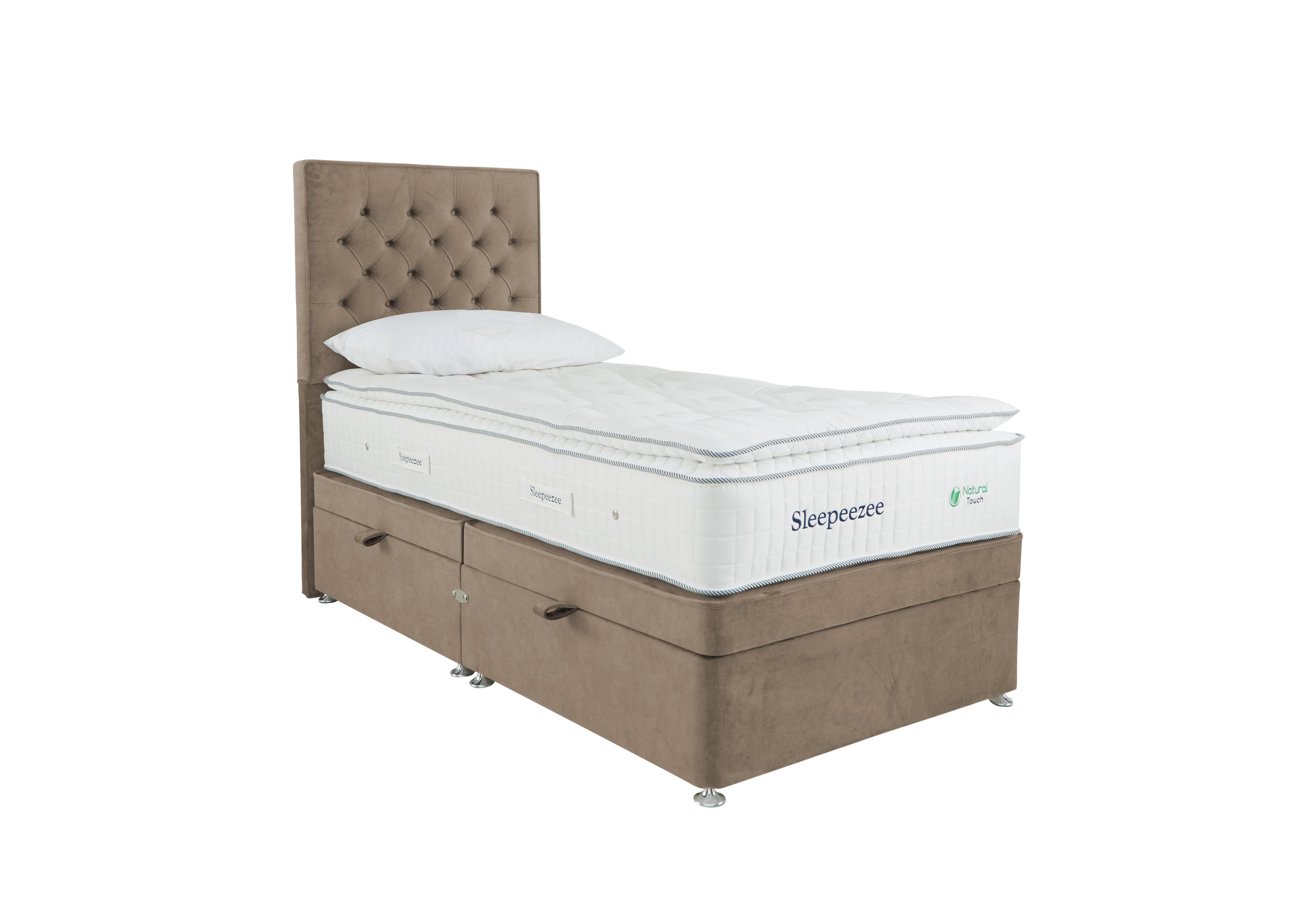Natural Touch 3000 Pillowtop Side Ottoman Divan Set in Plush Beige on Furniture Village