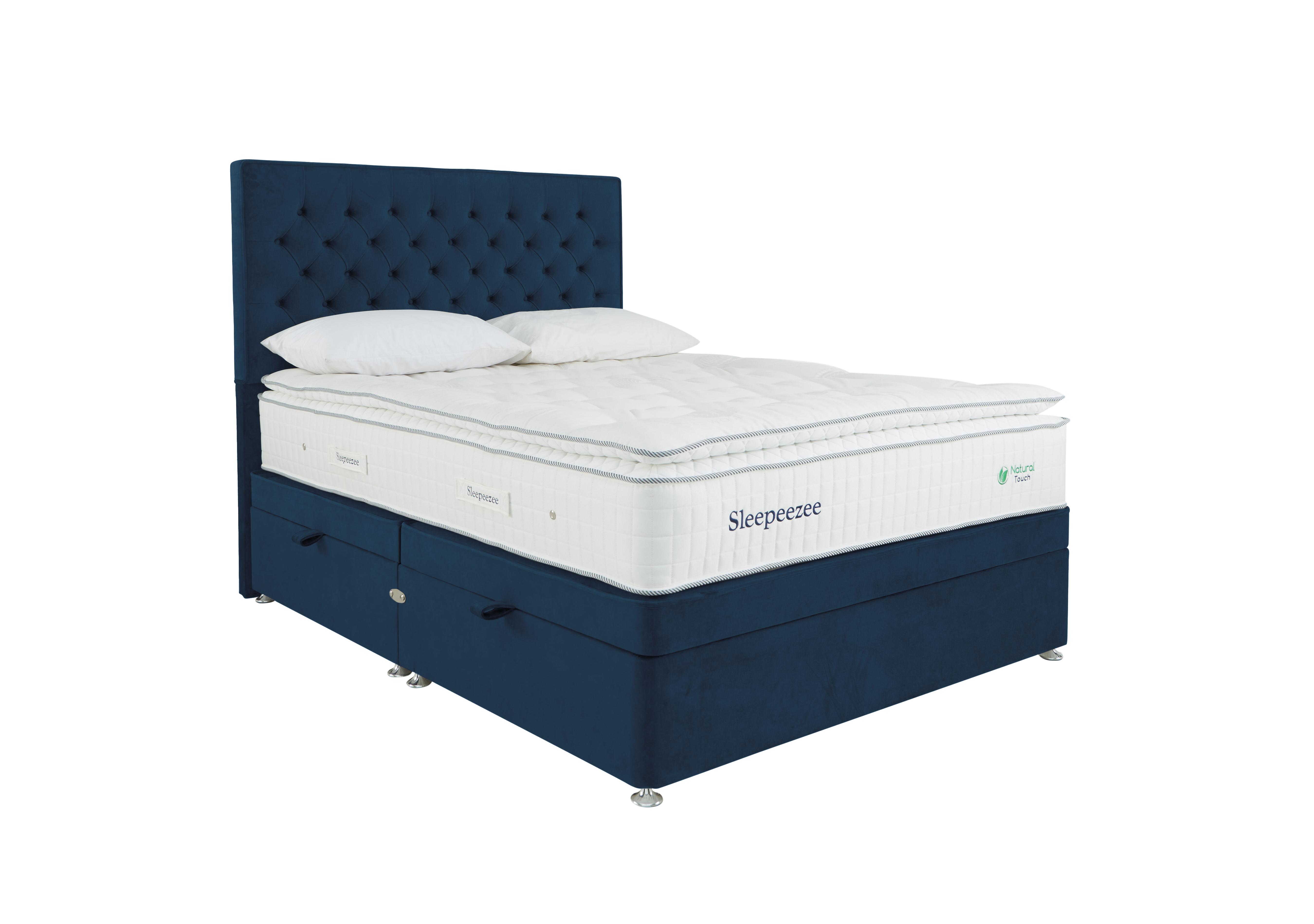 Natural Touch 3000 Pillowtop Side Ottoman Divan Set in Plush Navy on Furniture Village