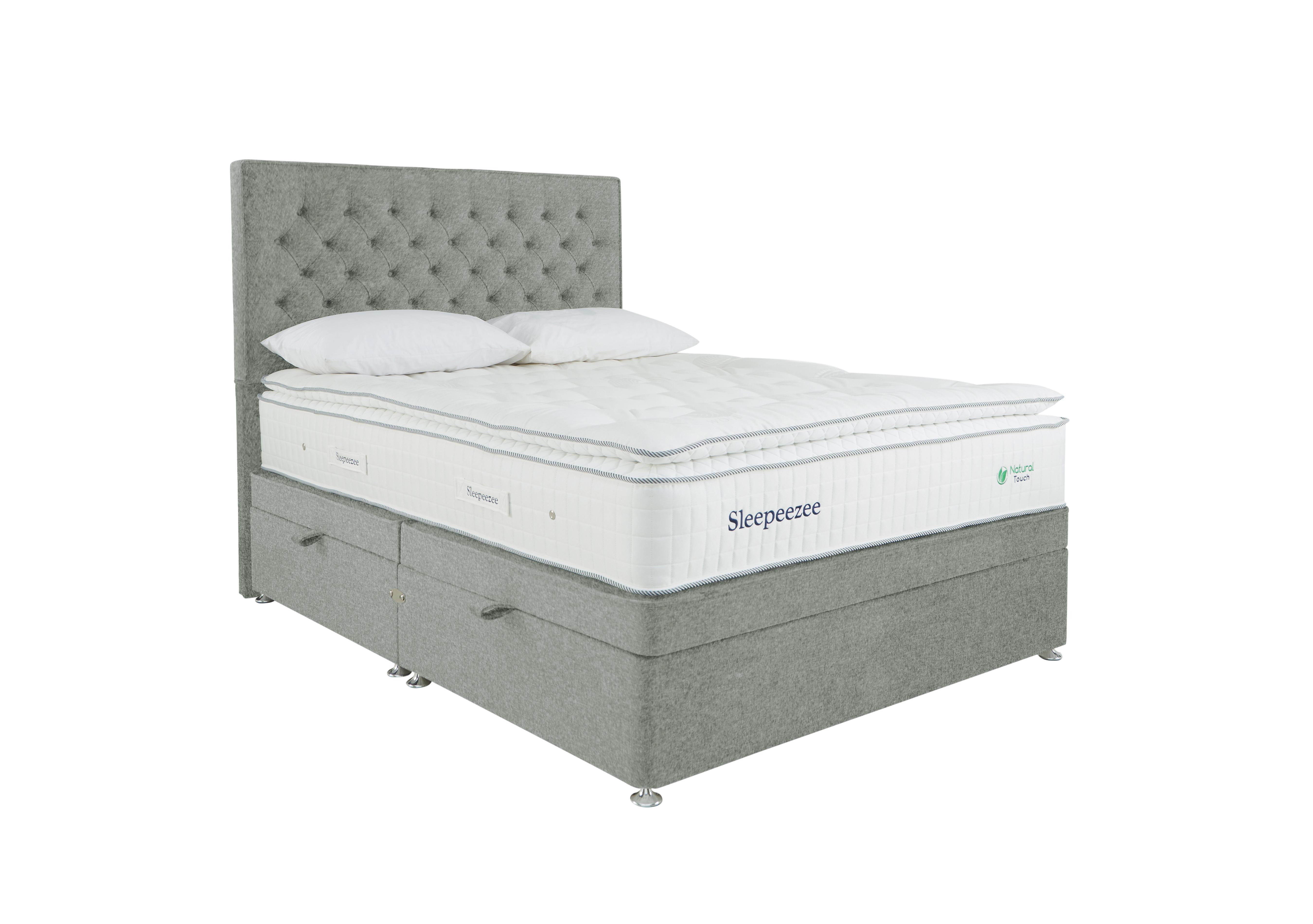 Natural Touch 3000 Pillowtop Side Ottoman Divan Set in Tweed 600 Mint on Furniture Village