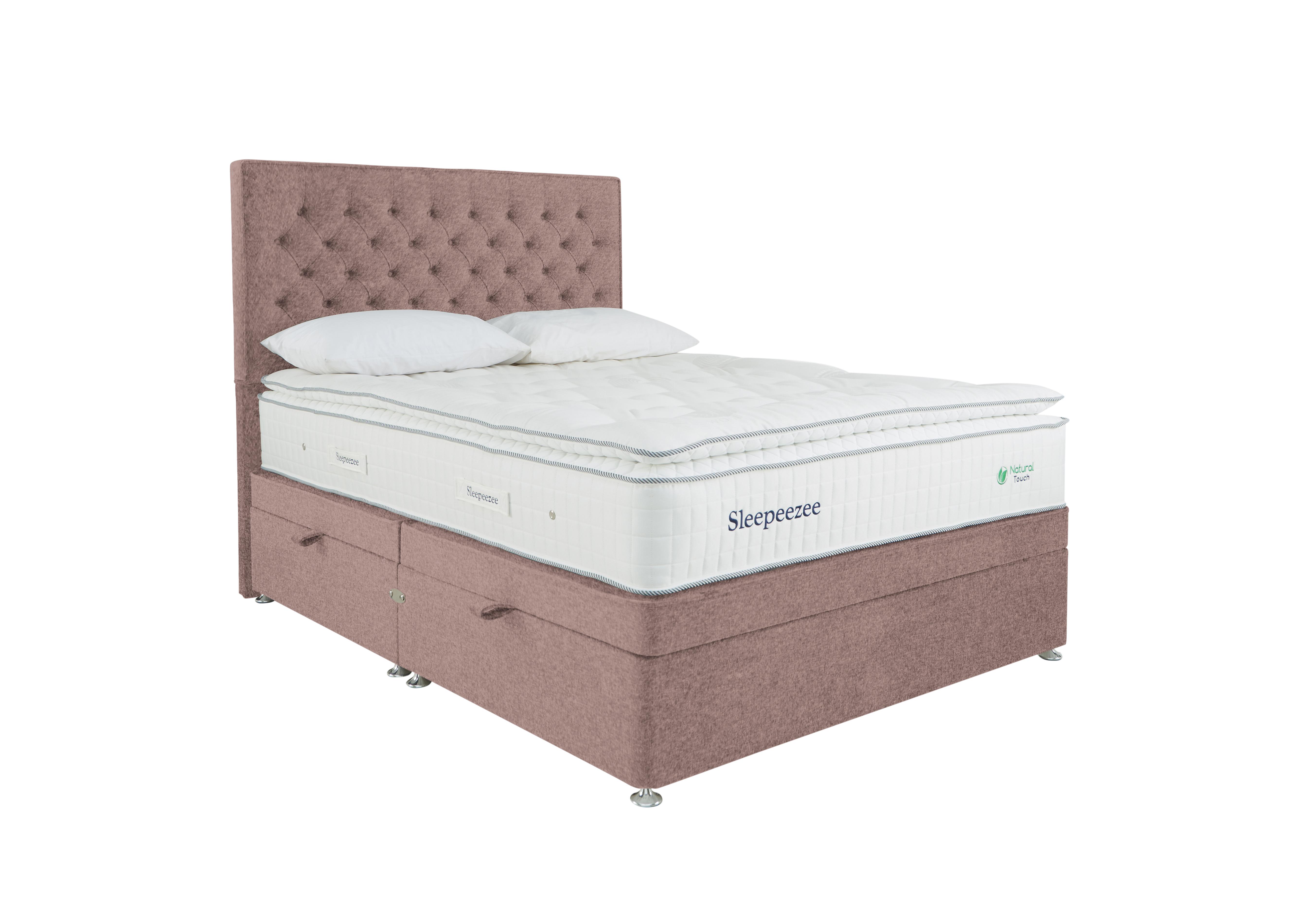 Natural Touch 3000 Pillowtop Side Ottoman Divan Set in Tweed 701 Lilac on Furniture Village