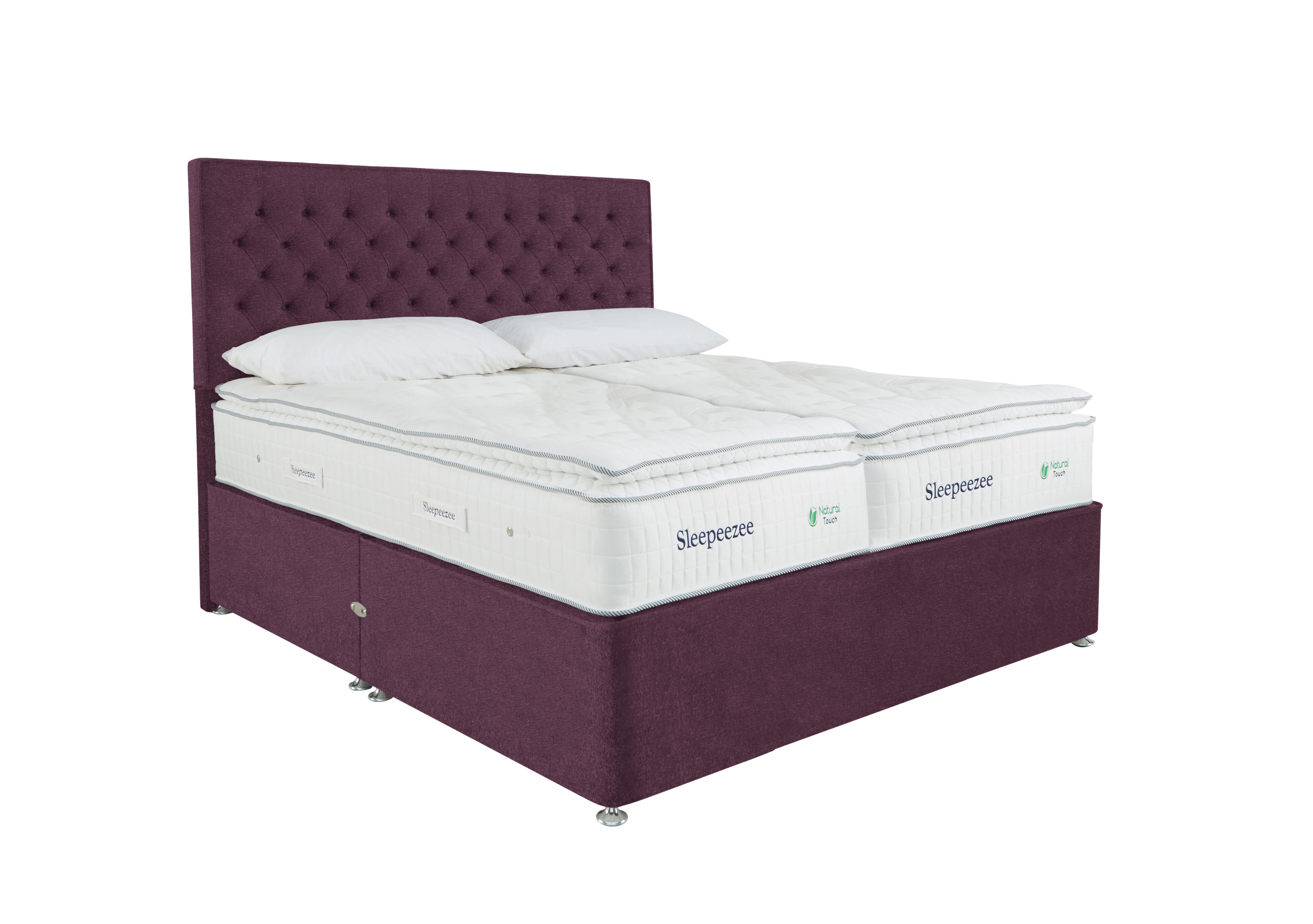 Natural Touch 3000 Pillowtop Zip and Link Divan Set in Weave Heather on Furniture Village