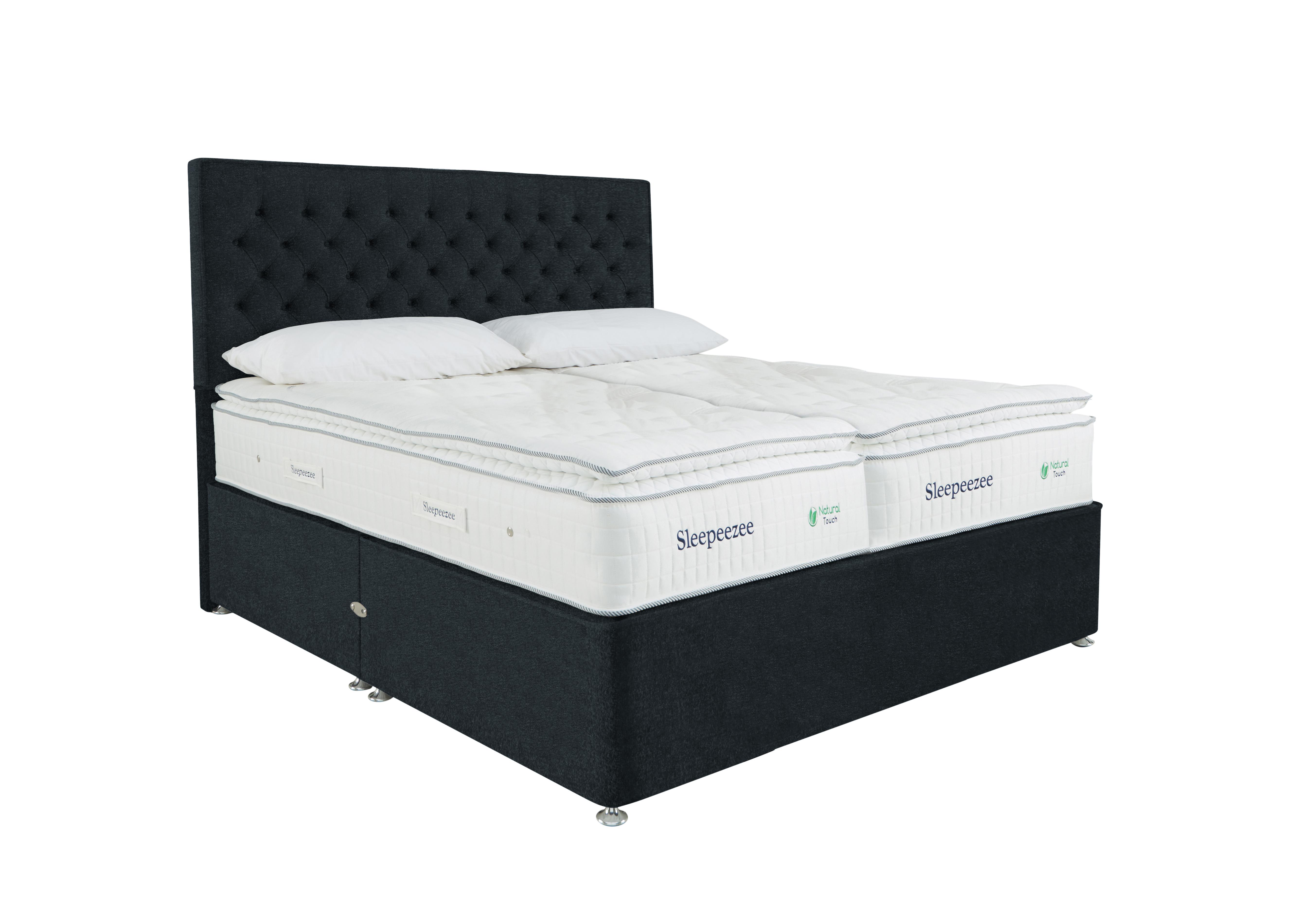 Natural Touch 3000 Pillowtop Zip and Link Divan Set in Weave Noir on Furniture Village