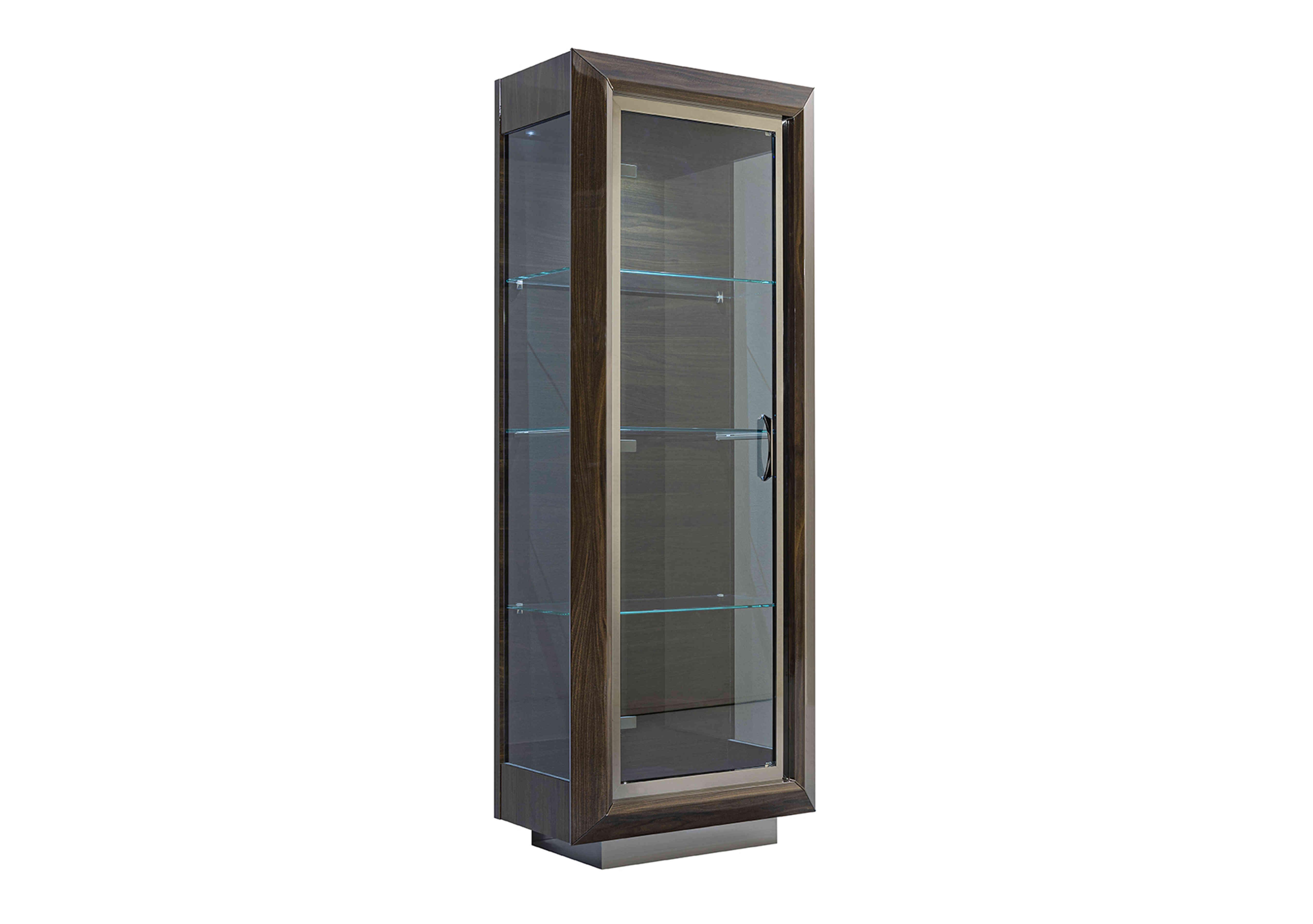 Palazzo 1 Door Curio Cabinet in Dark Walnut on Furniture Village