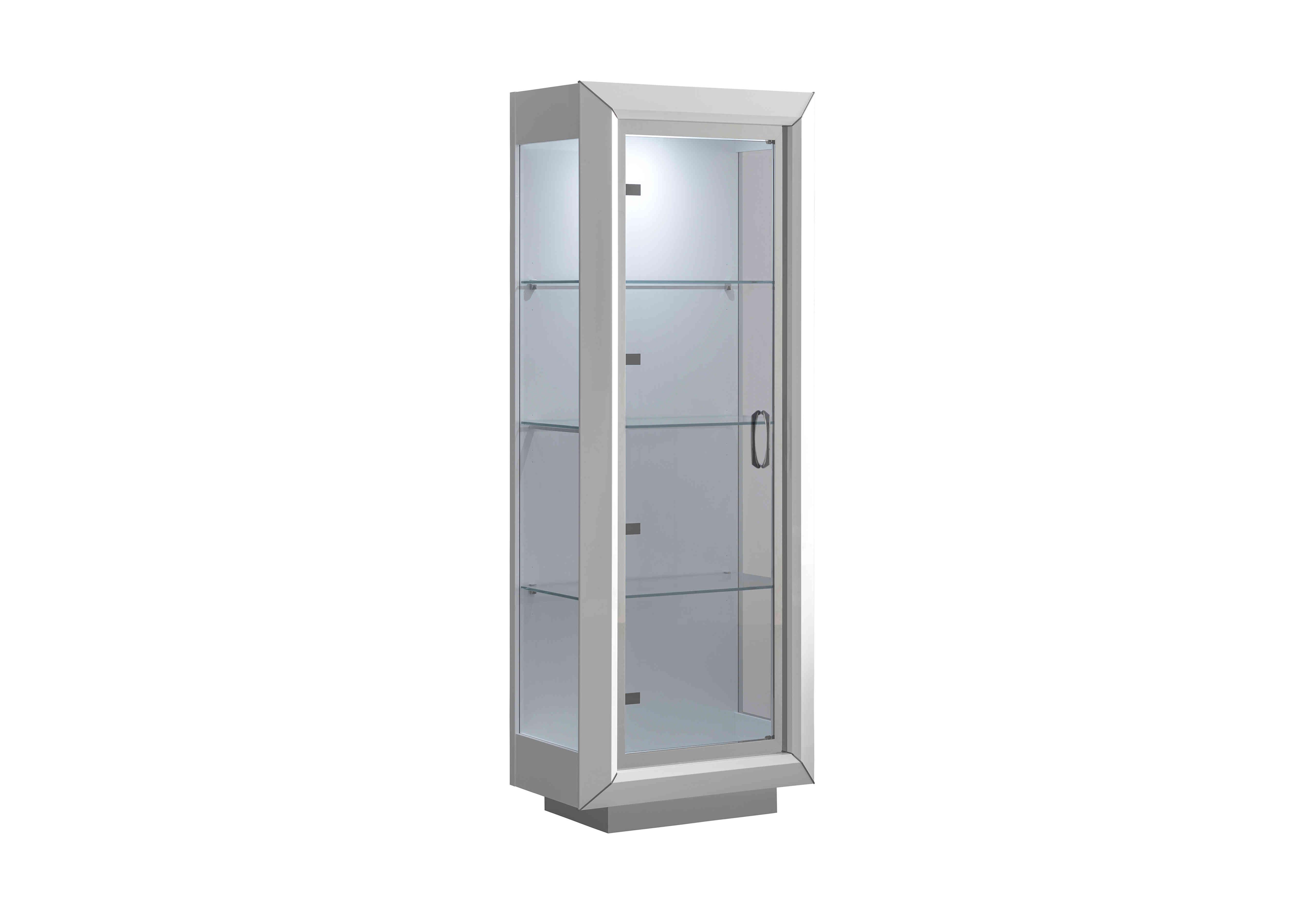 Palazzo 1 Door Curio Cabinet in Glossy White on Furniture Village