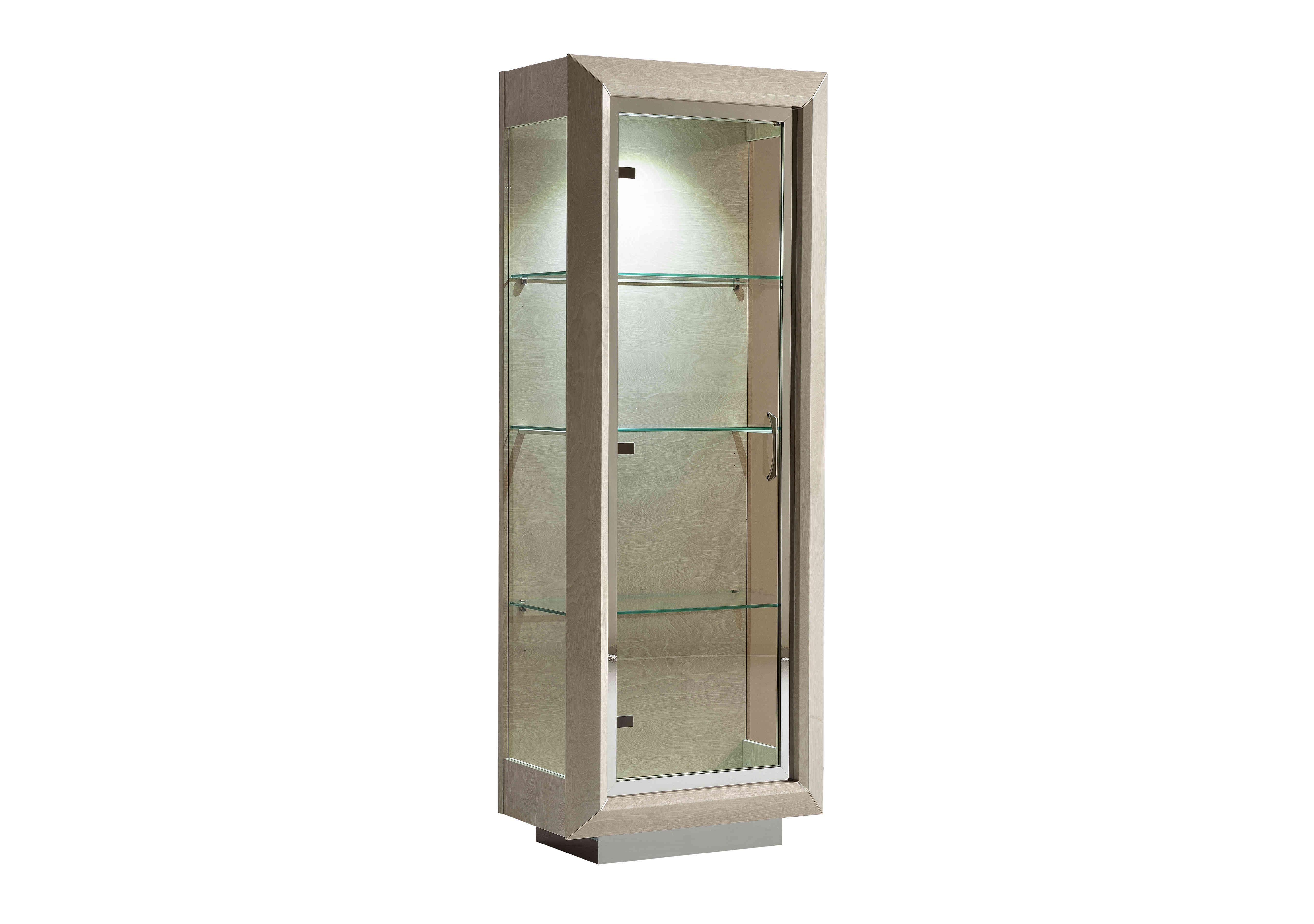 Palazzo 1 Door Curio Cabinet in Sand Birch on Furniture Village