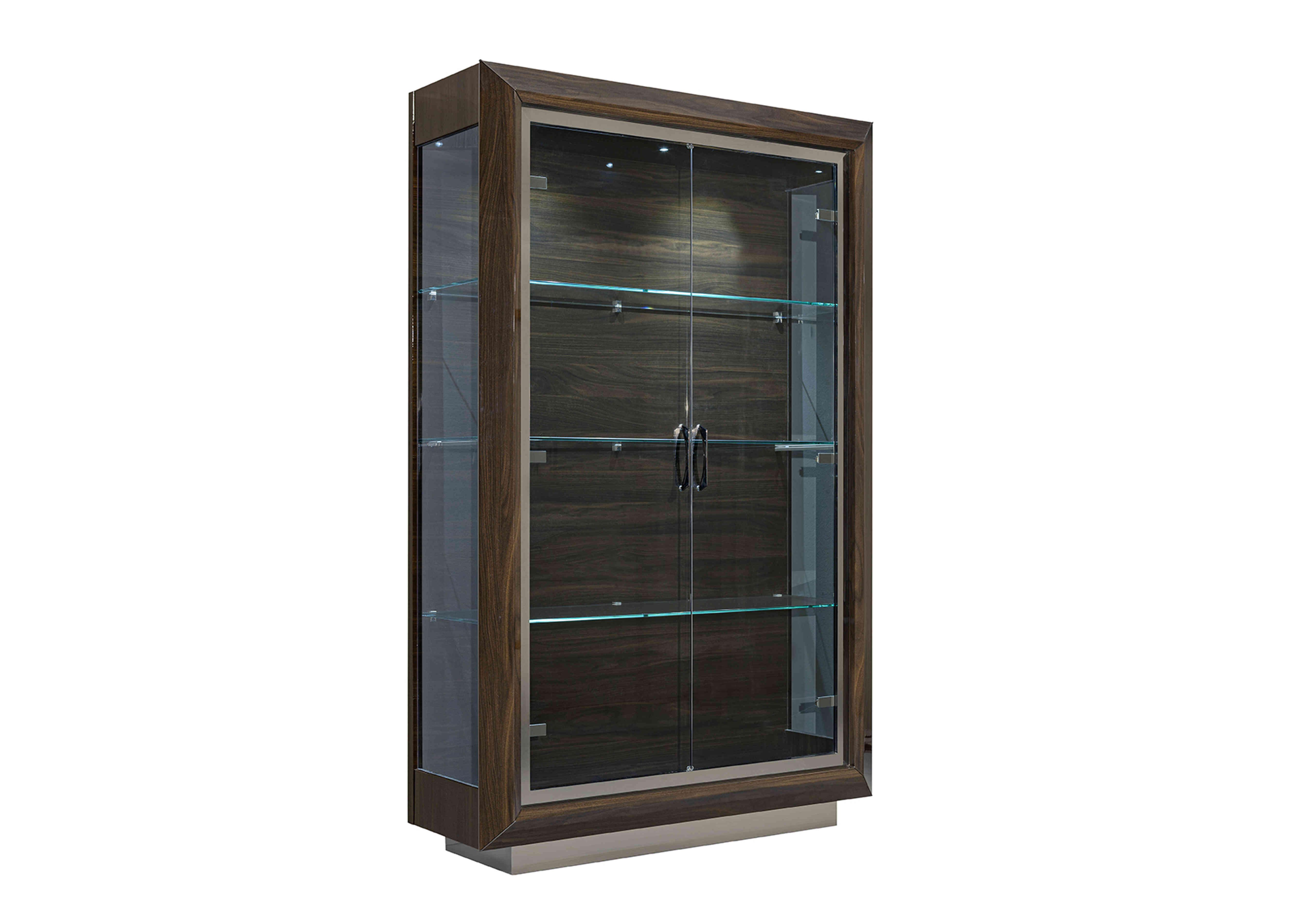 Palazzo 2 Door Curio Cabinet in Dark Walnut on Furniture Village