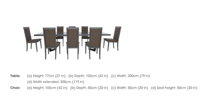 Palazzo 200cm Extending Dining Table in Dark Walnut with 8 Rombi Dining Chairs in  on Furniture Village